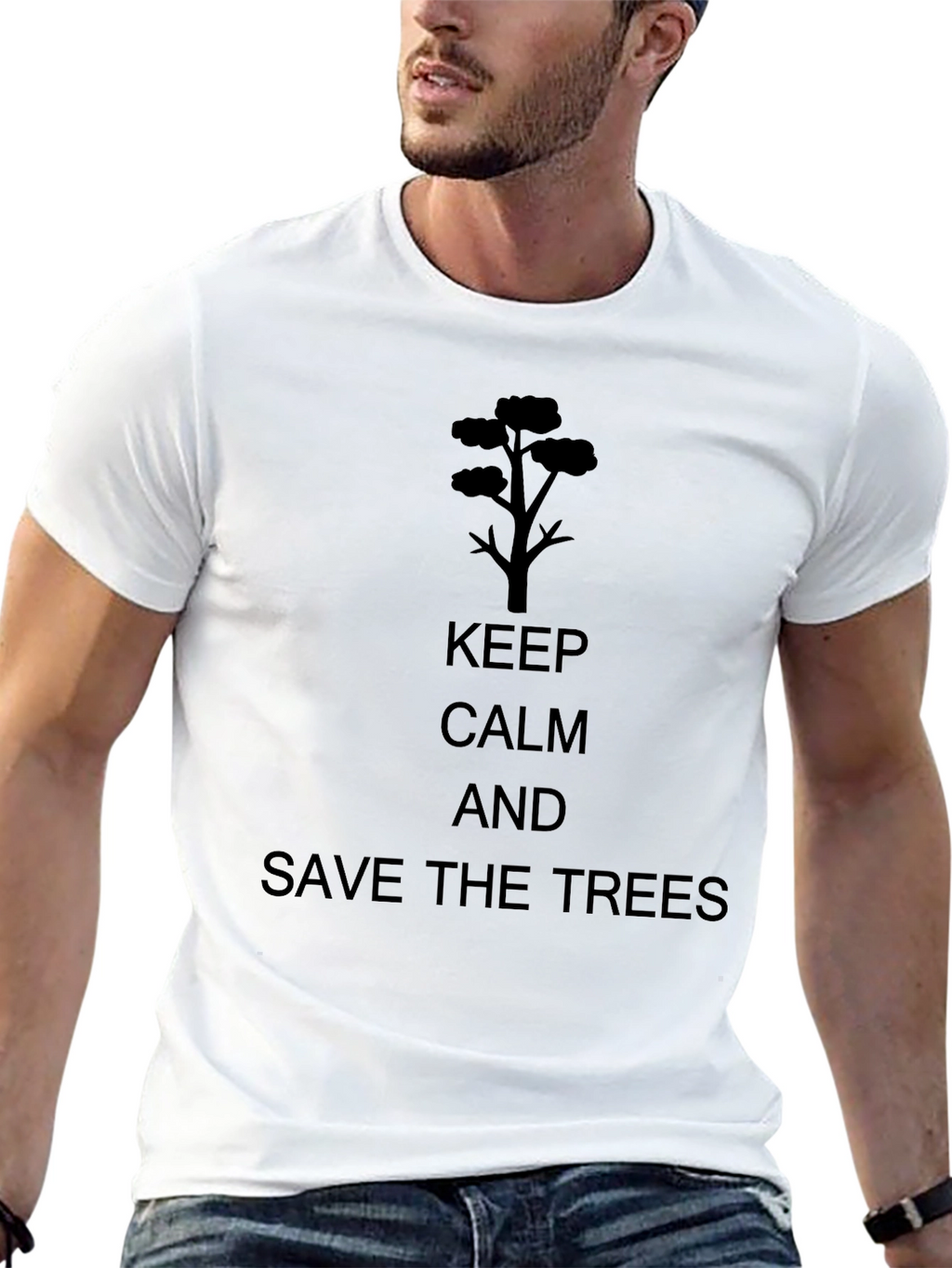 Keep Calm and Save the Trees Black T-Shirt