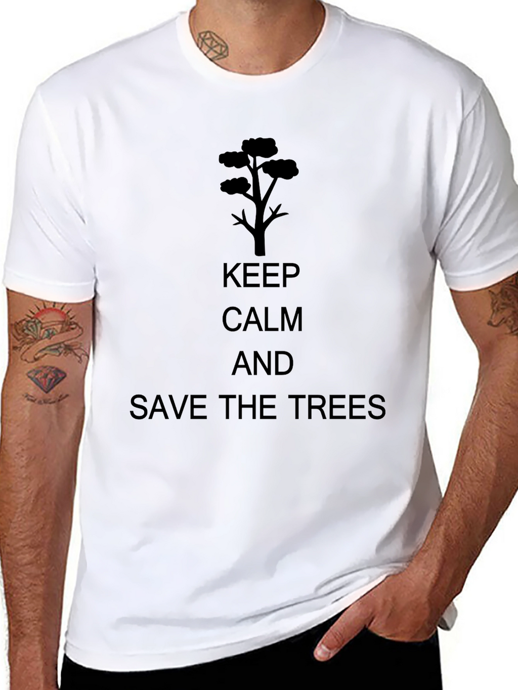 Keep Calm and Save the Trees Black T-Shirt