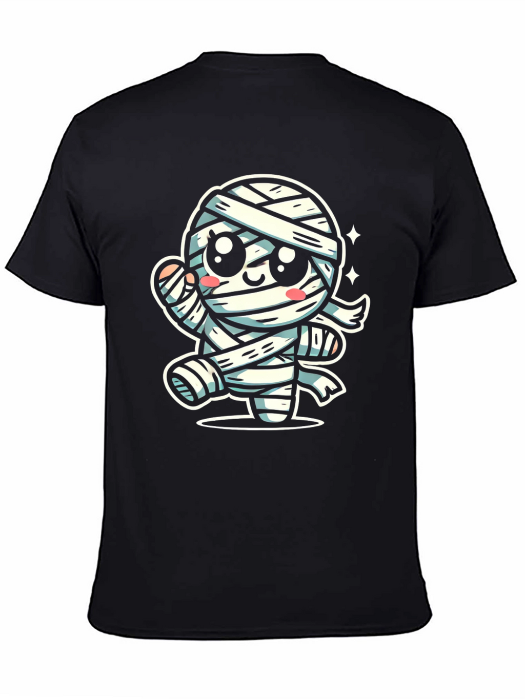Cute Cartoon Mummy Graphic T-Shirt - Halloween Ready