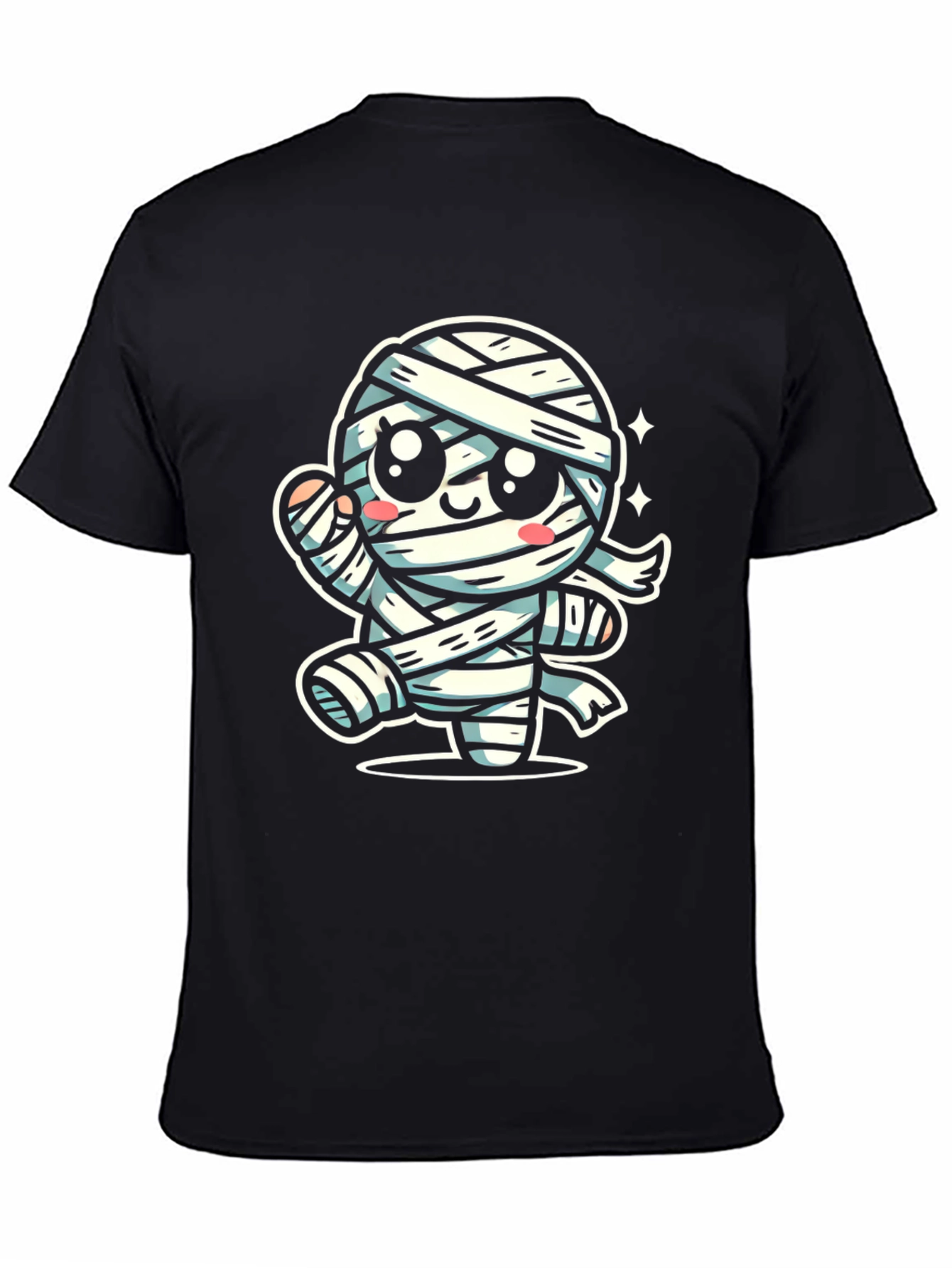 Cute Cartoon Mummy Graphic T-Shirt - Halloween Ready