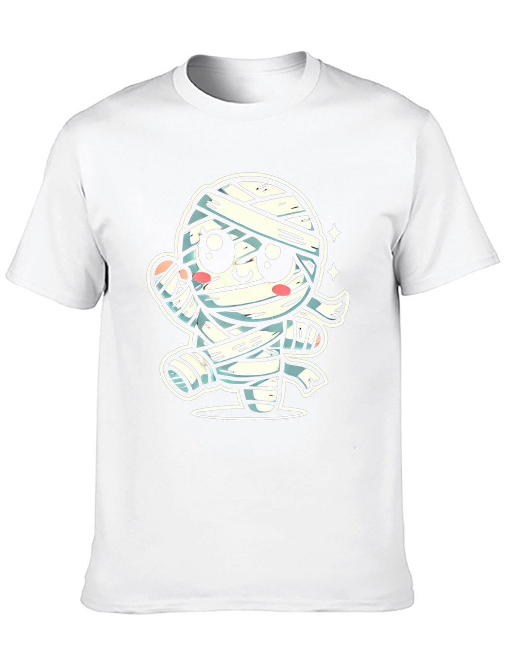 Cute Cartoon Mummy Graphic T-Shirt - Halloween Ready