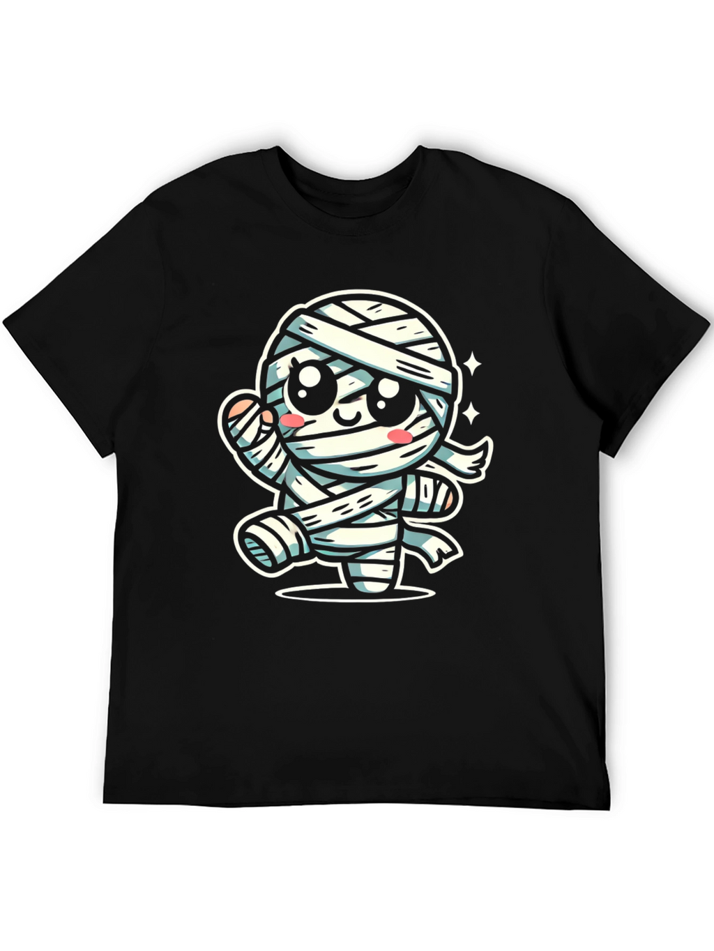 Cute Cartoon Mummy Graphic T-Shirt - Halloween Ready