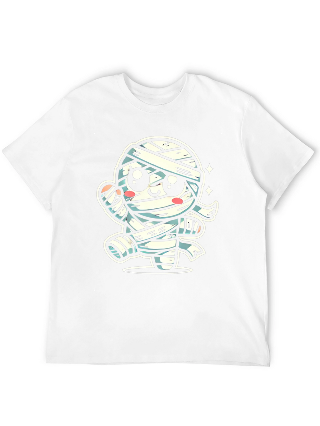 Cute Cartoon Mummy Graphic T-Shirt - Halloween Ready
