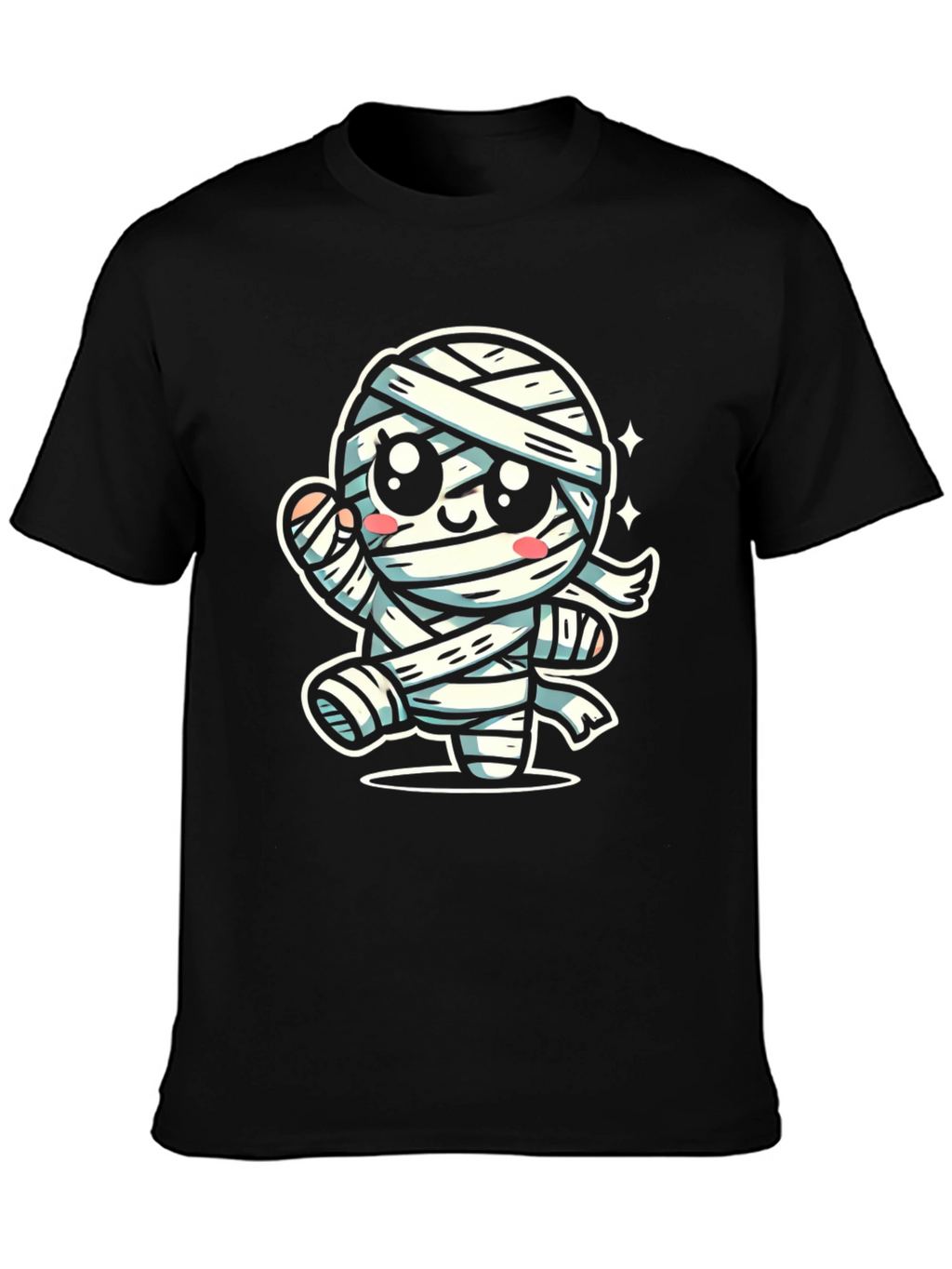 Cute Cartoon Mummy Graphic T-Shirt - Halloween Ready