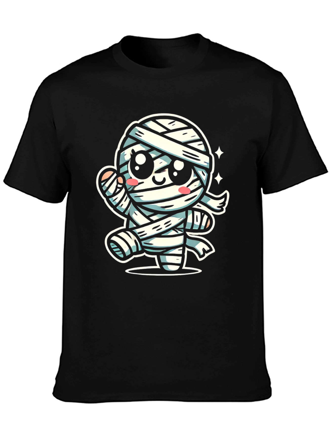 Cute Cartoon Mummy Graphic T-Shirt - Halloween Ready