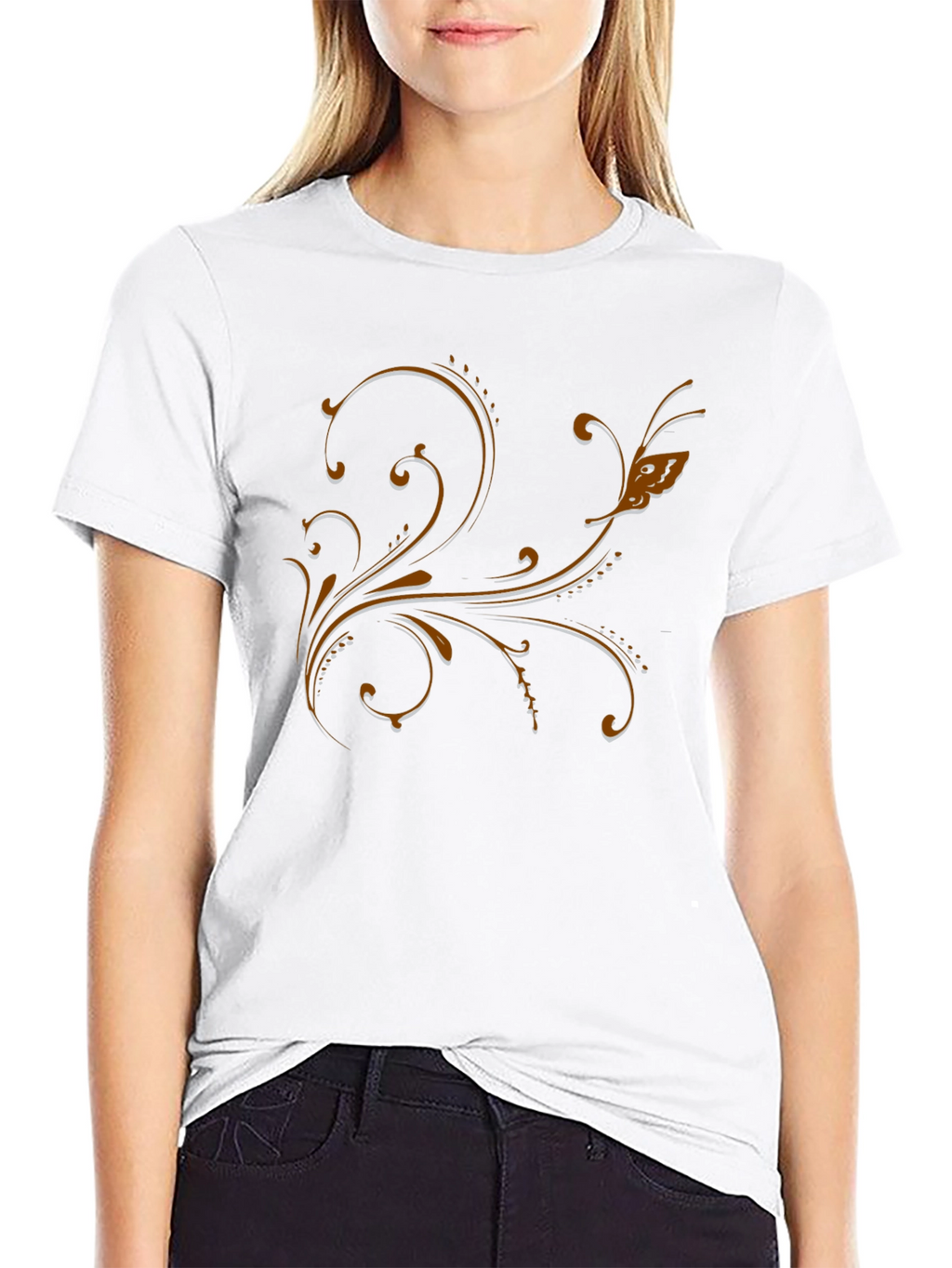Elegant Floral Scrollwork T-Shirt