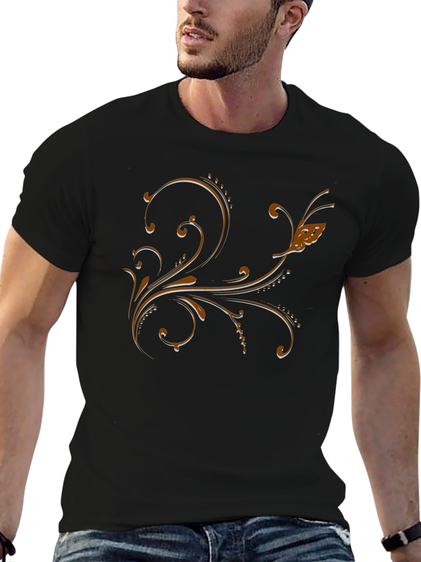 Elegant Floral Scrollwork T-Shirt