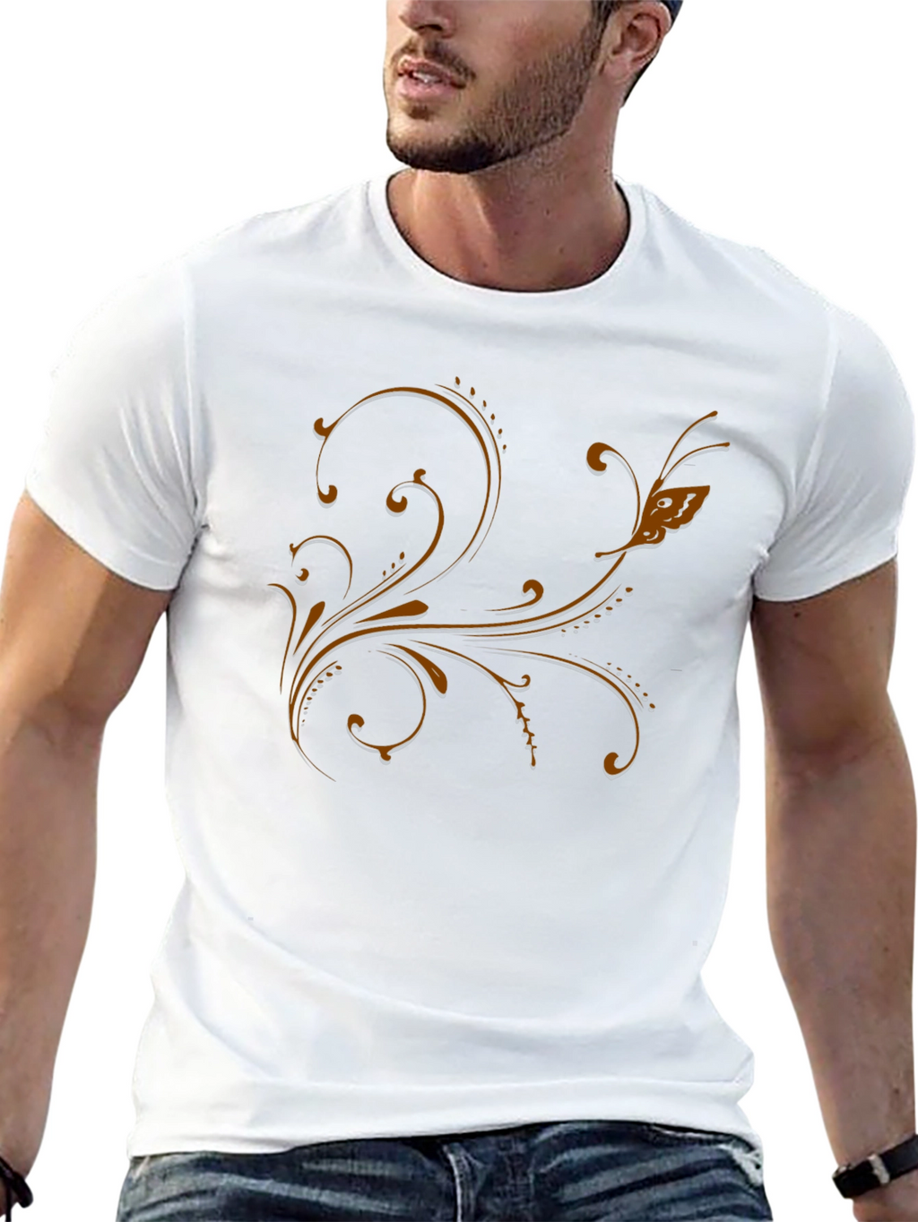 Elegant Floral Scrollwork T-Shirt