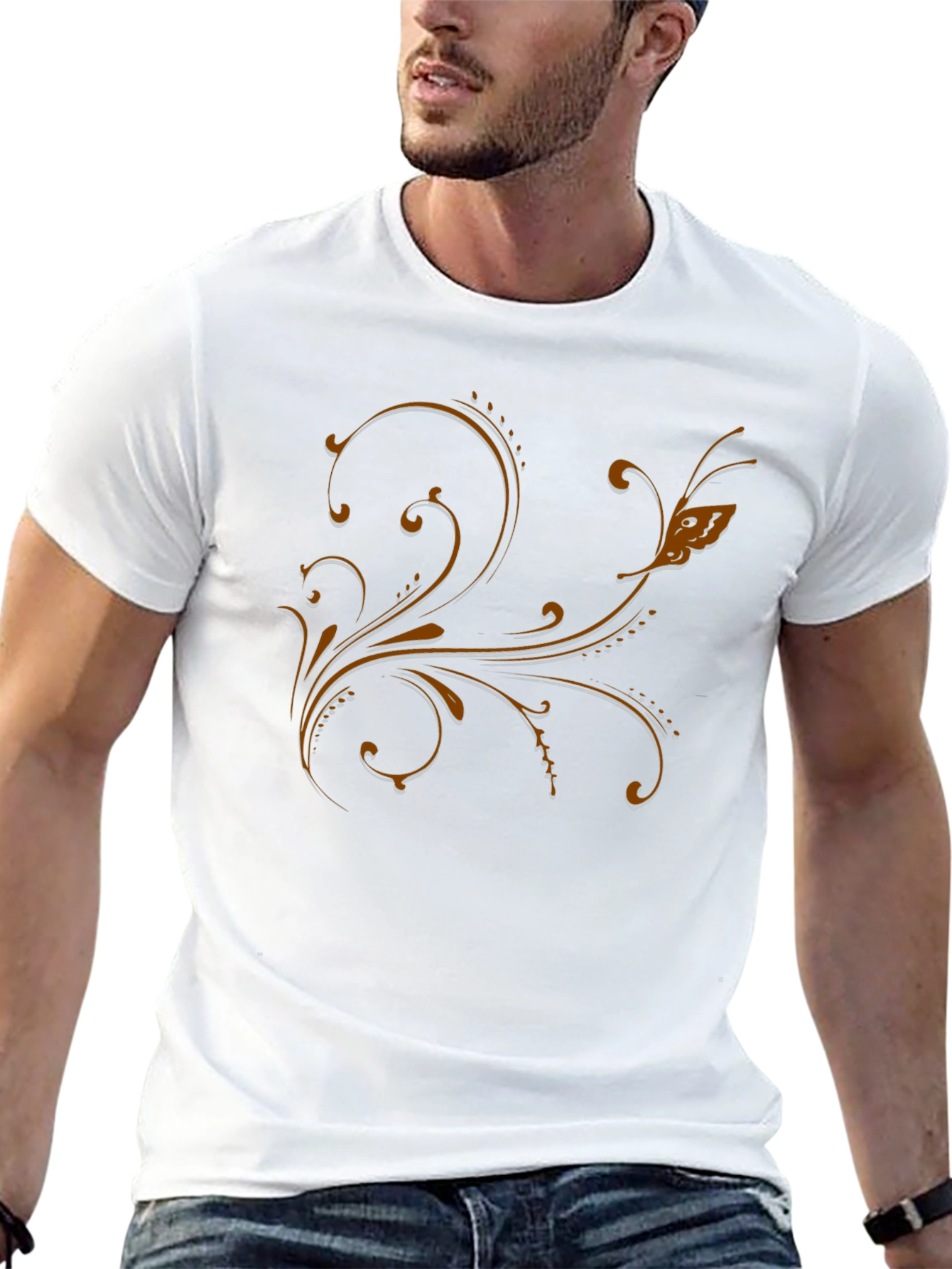 Elegant Floral Scrollwork T-Shirt