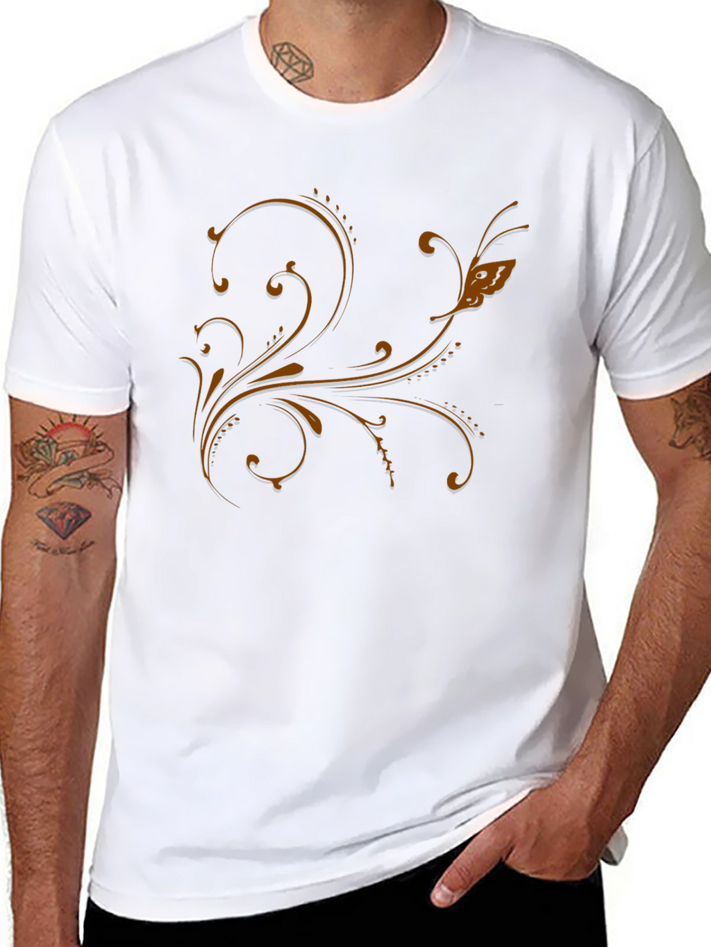 Elegant Floral Scrollwork T-Shirt