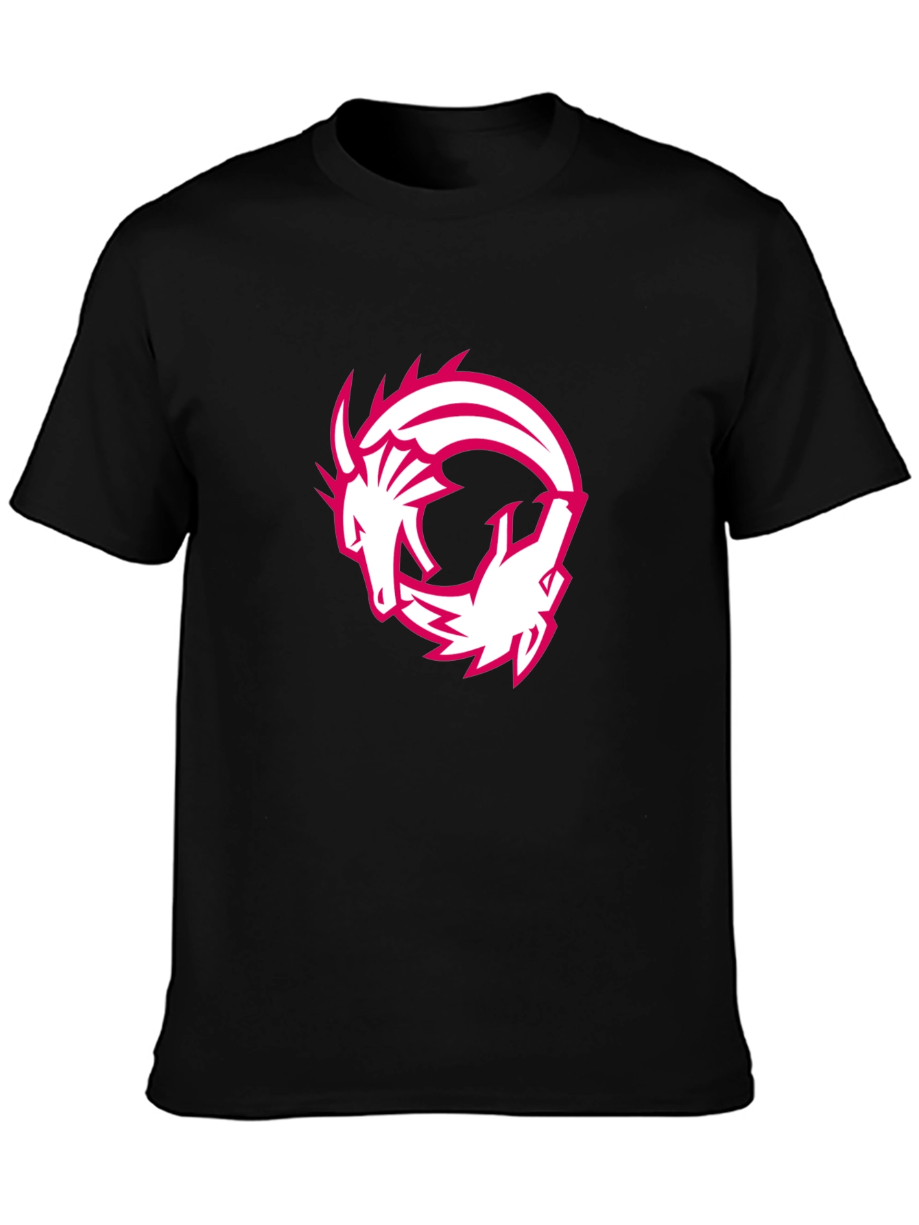 Dragon Circle Graphic Tee - Black Casual T-Shirt