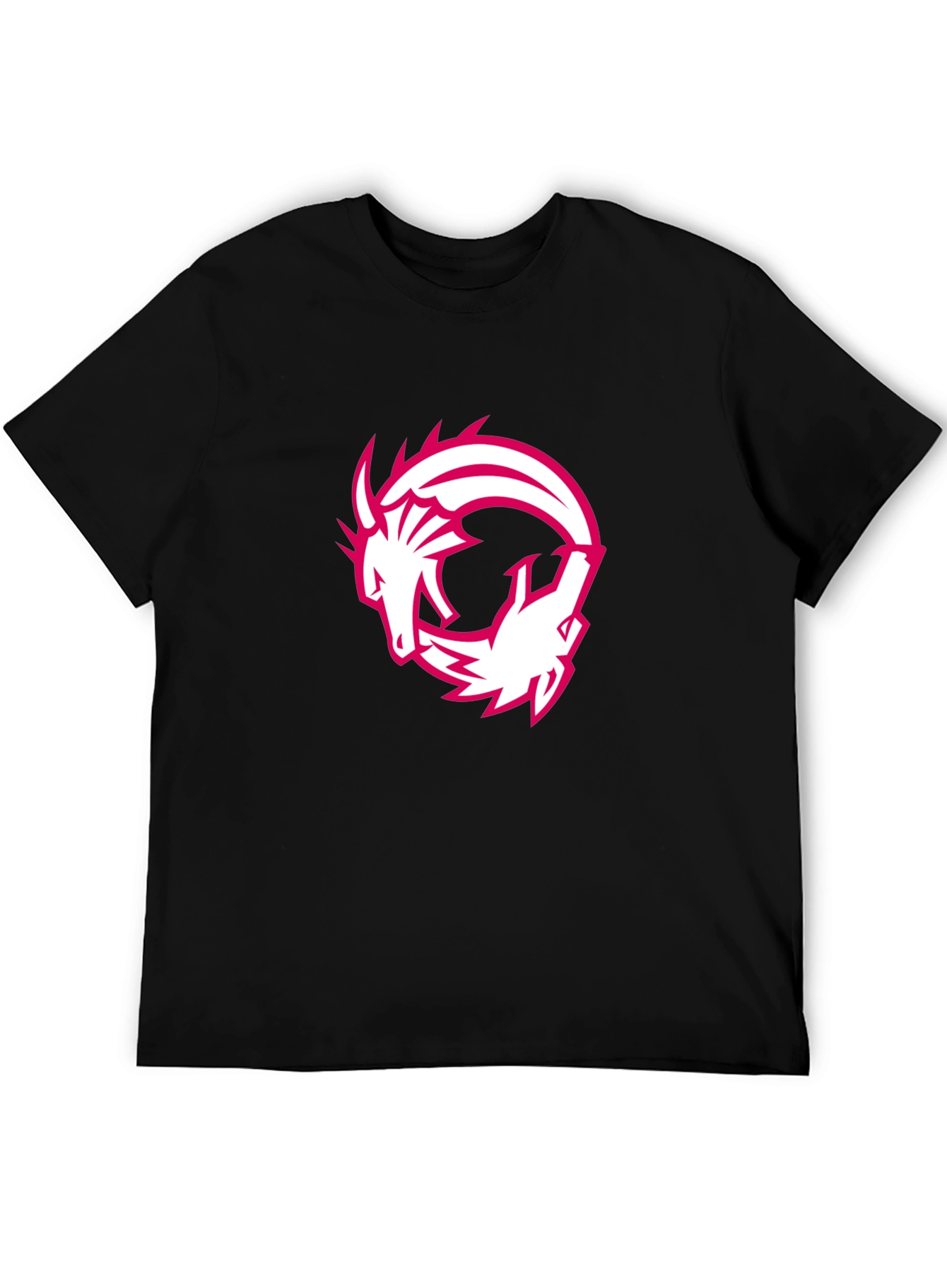 Dragon Circle Graphic Tee - Black Casual T-Shirt