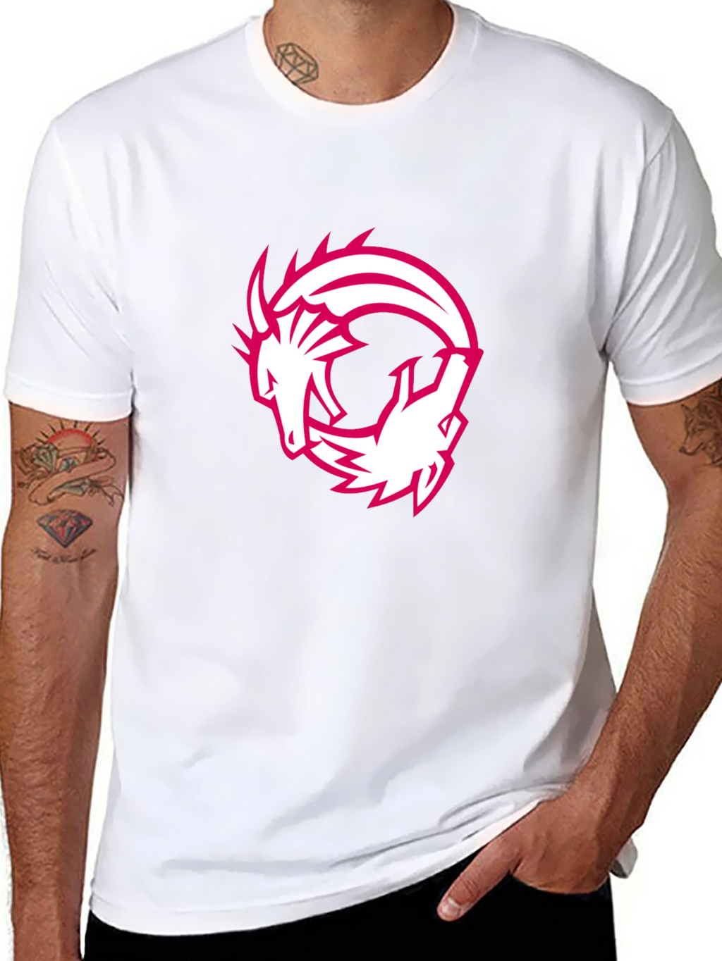 Dragon Circle Graphic Tee - Black Casual T-Shirt