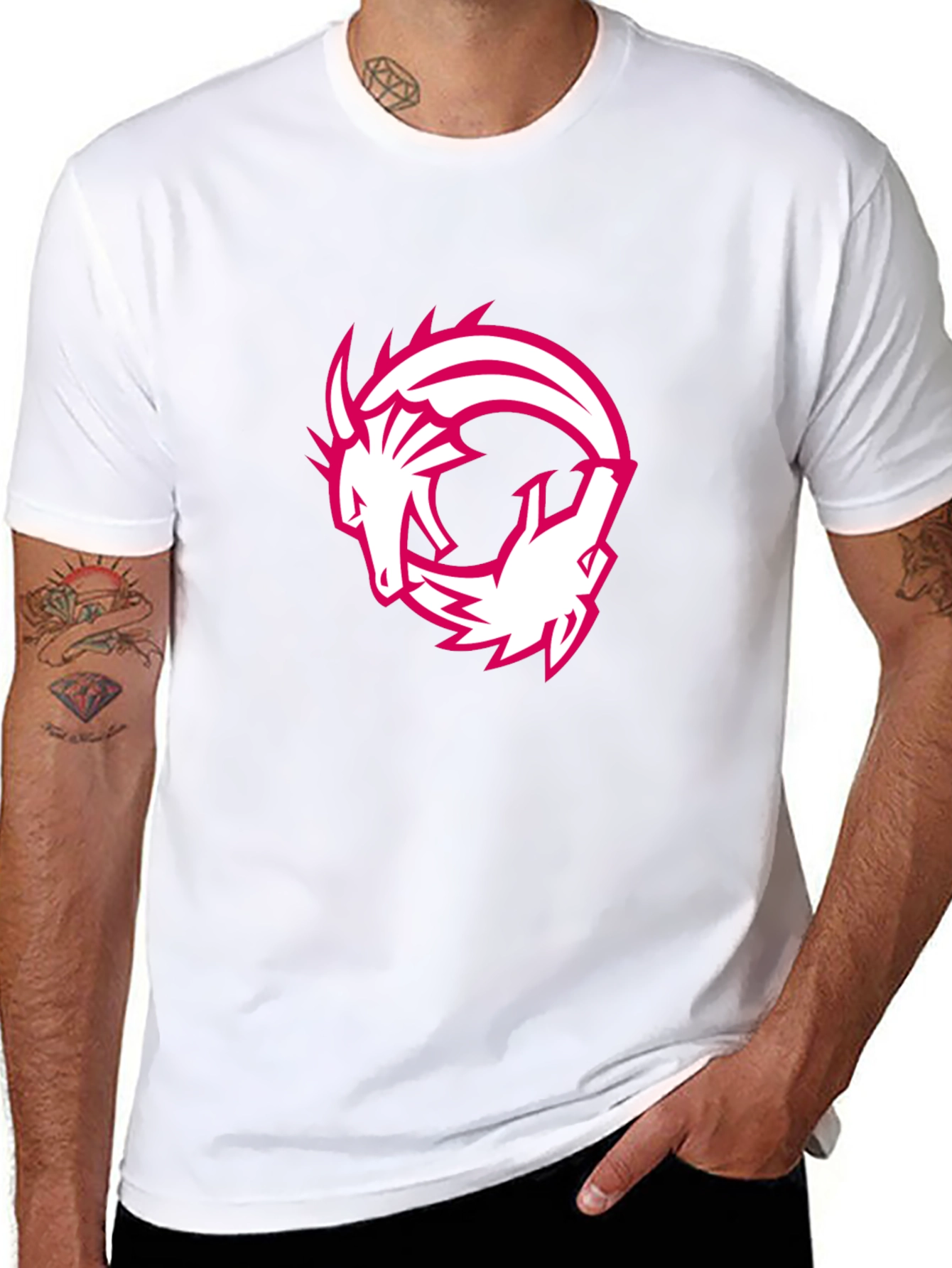 Dragon Circle Graphic Tee - Black Casual T-Shirt