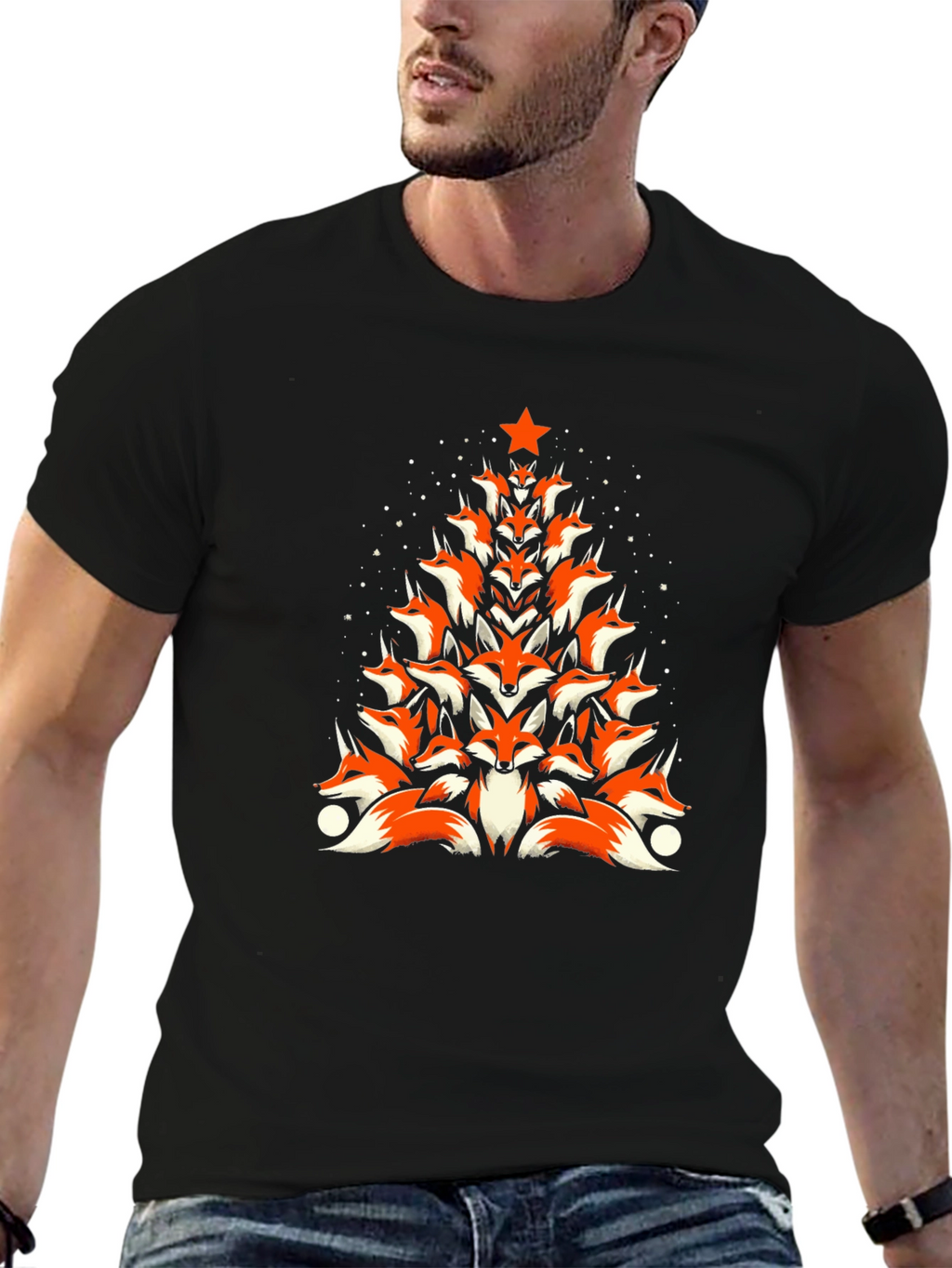 Fox Christmas Tree T-Shirt - Holiday Novelty Tee