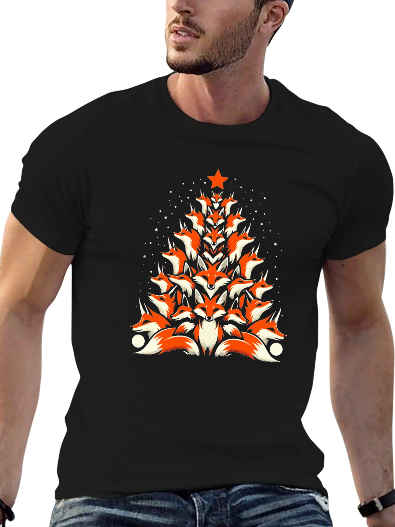 Fox Christmas Tree T-Shirt - Holiday Novelty Tee