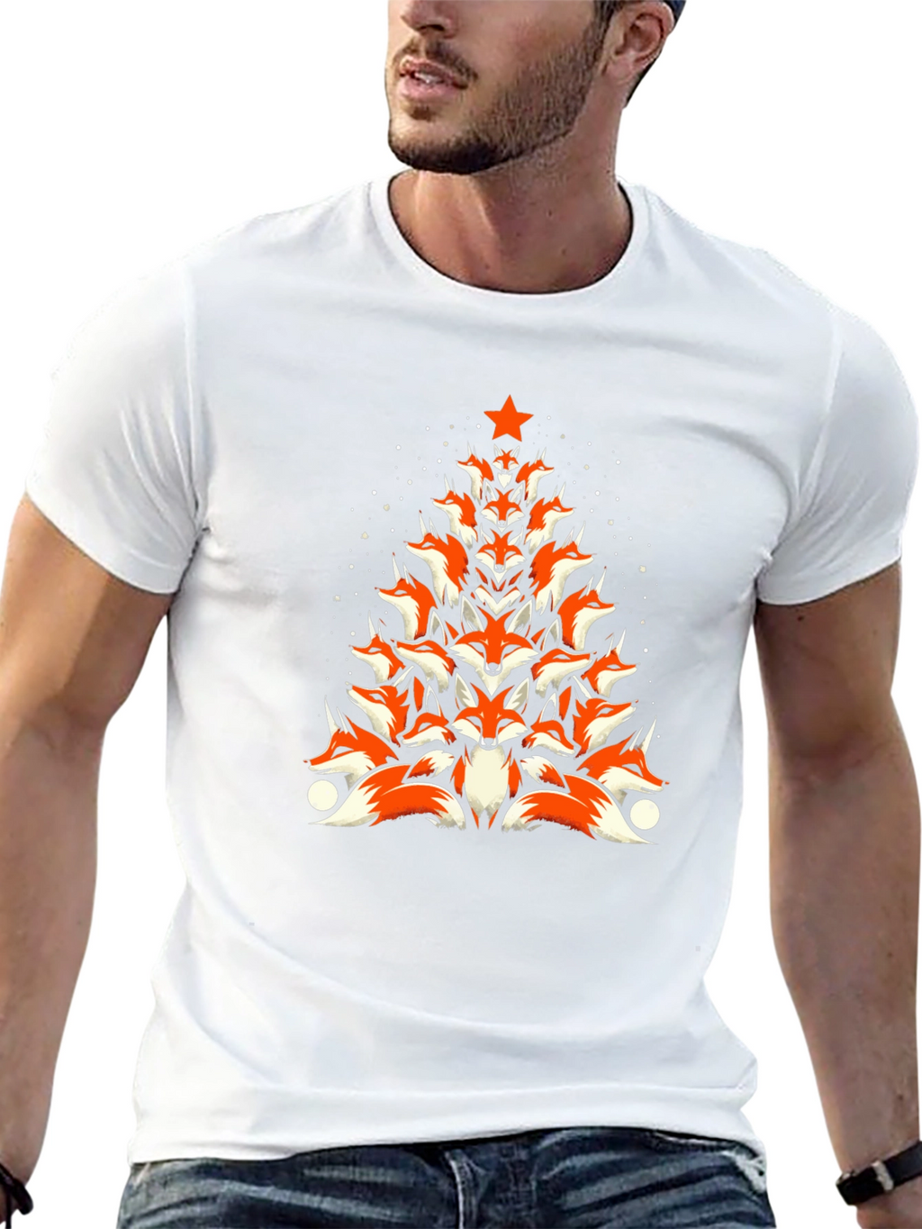 Fox Christmas Tree T-Shirt - Holiday Novelty Tee