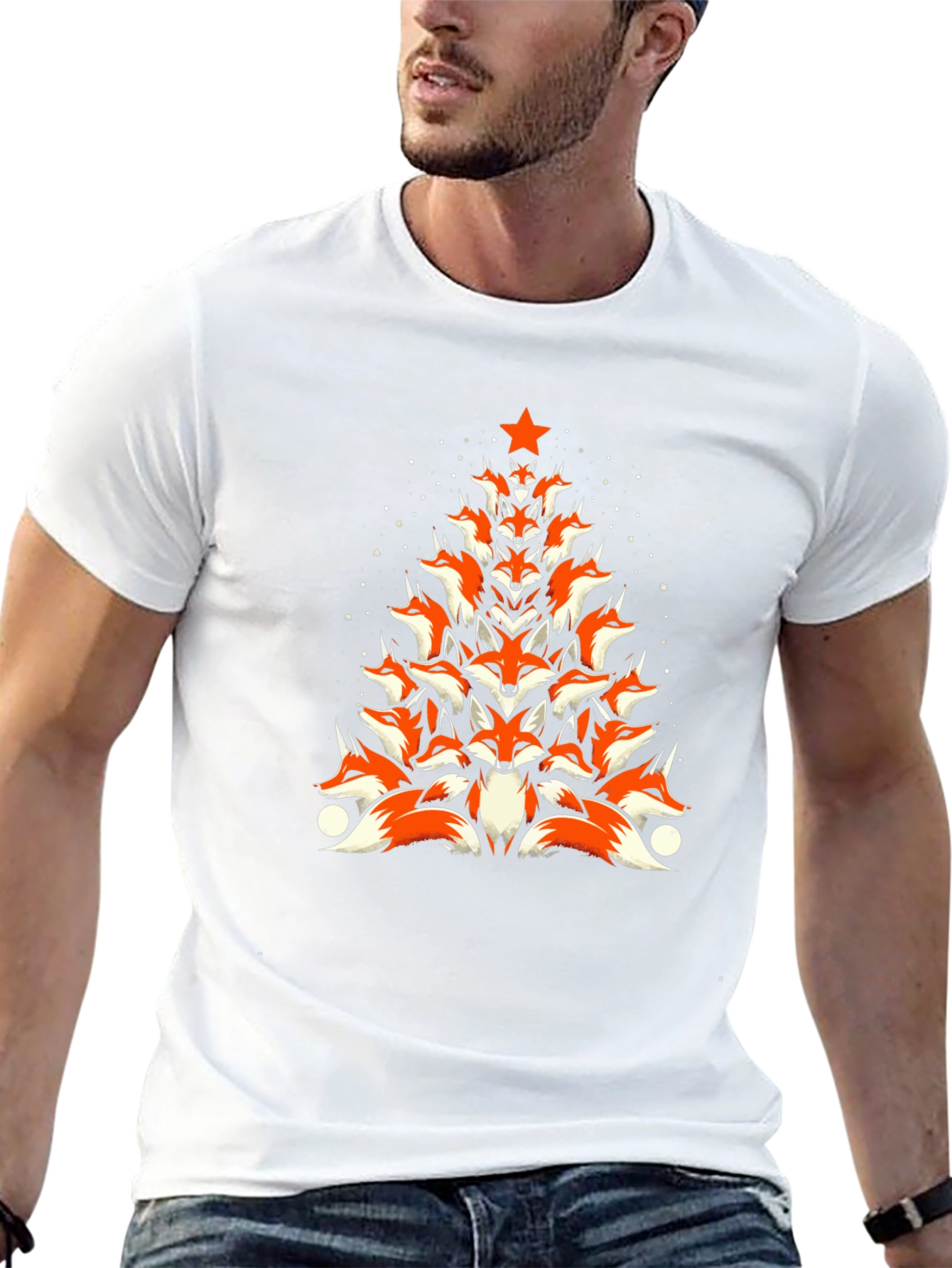 Fox Christmas Tree T-Shirt - Holiday Novelty Tee