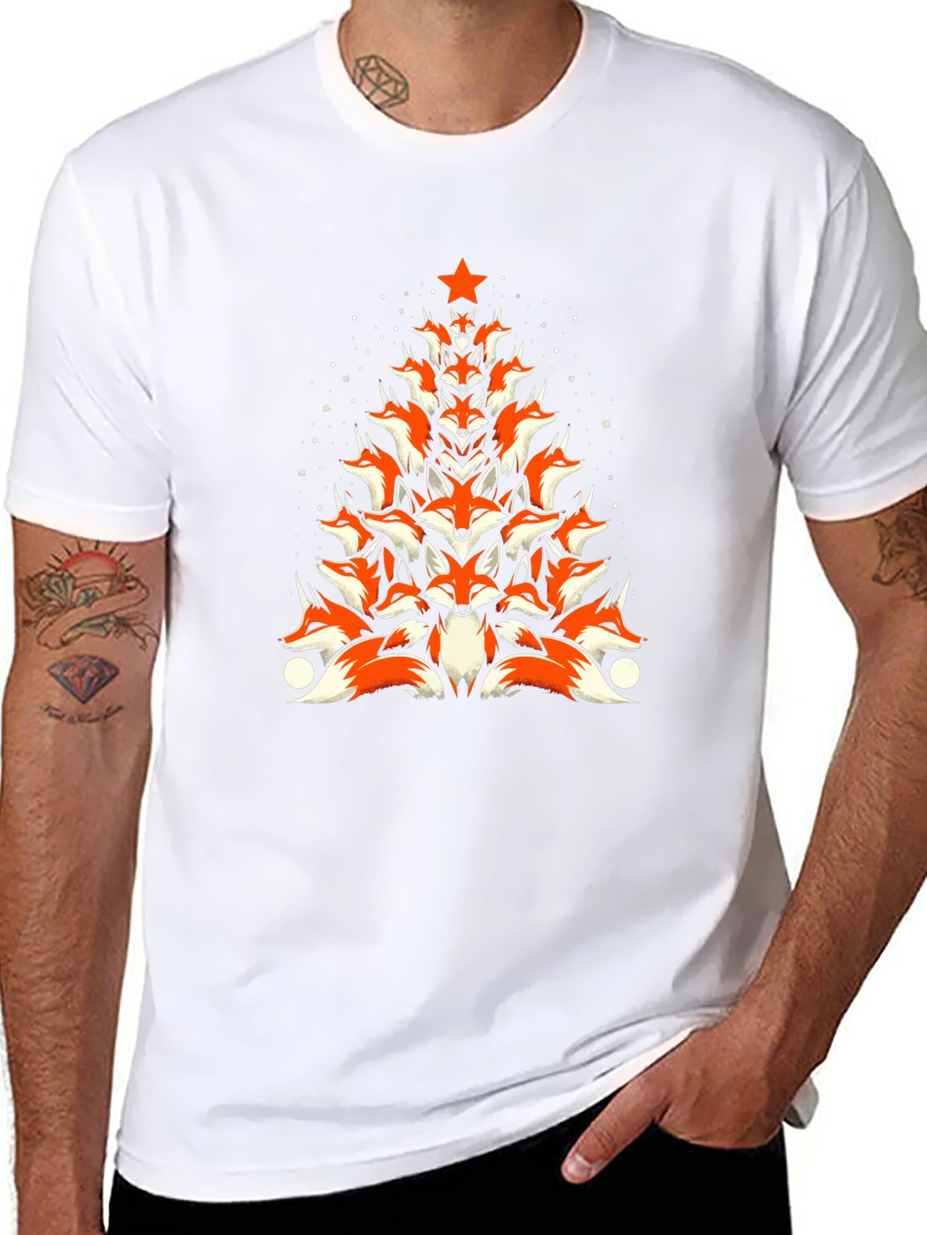 Fox Christmas Tree T-Shirt - Holiday Novelty Tee