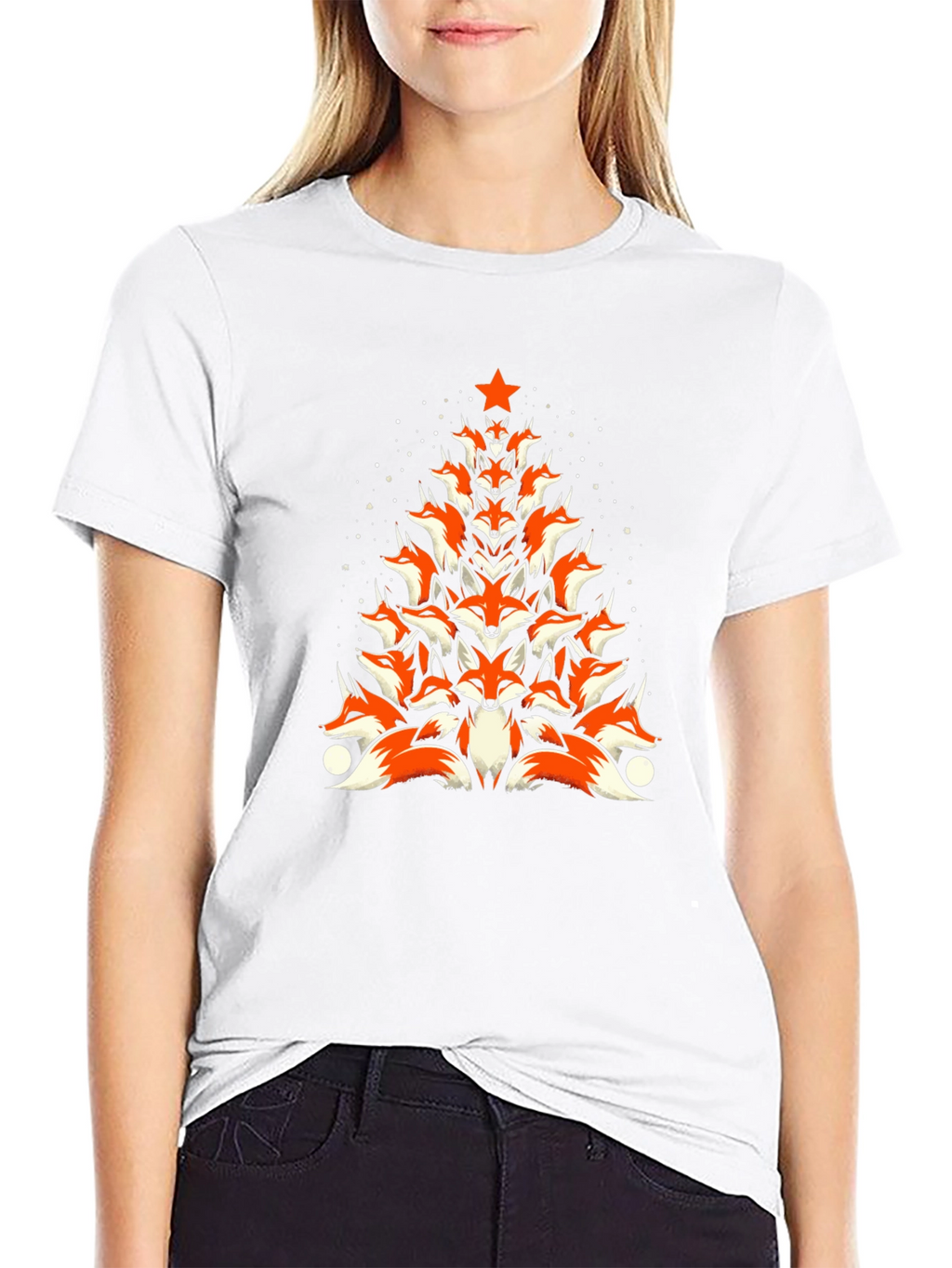 Fox Christmas Tree T-Shirt - Holiday Novelty Tee