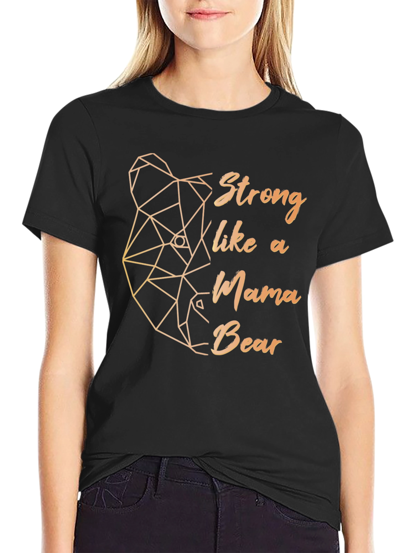 Strong Mama Bear Graphic Tee - Black
