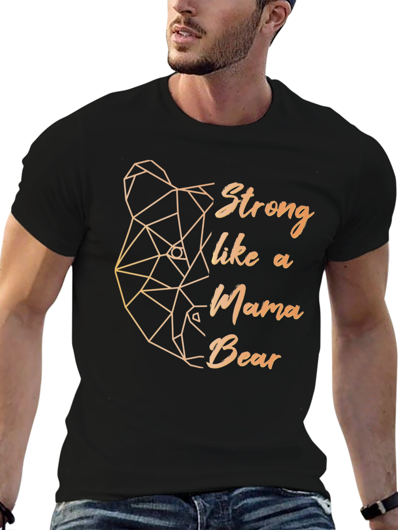 Strong Mama Bear Graphic Tee - Black