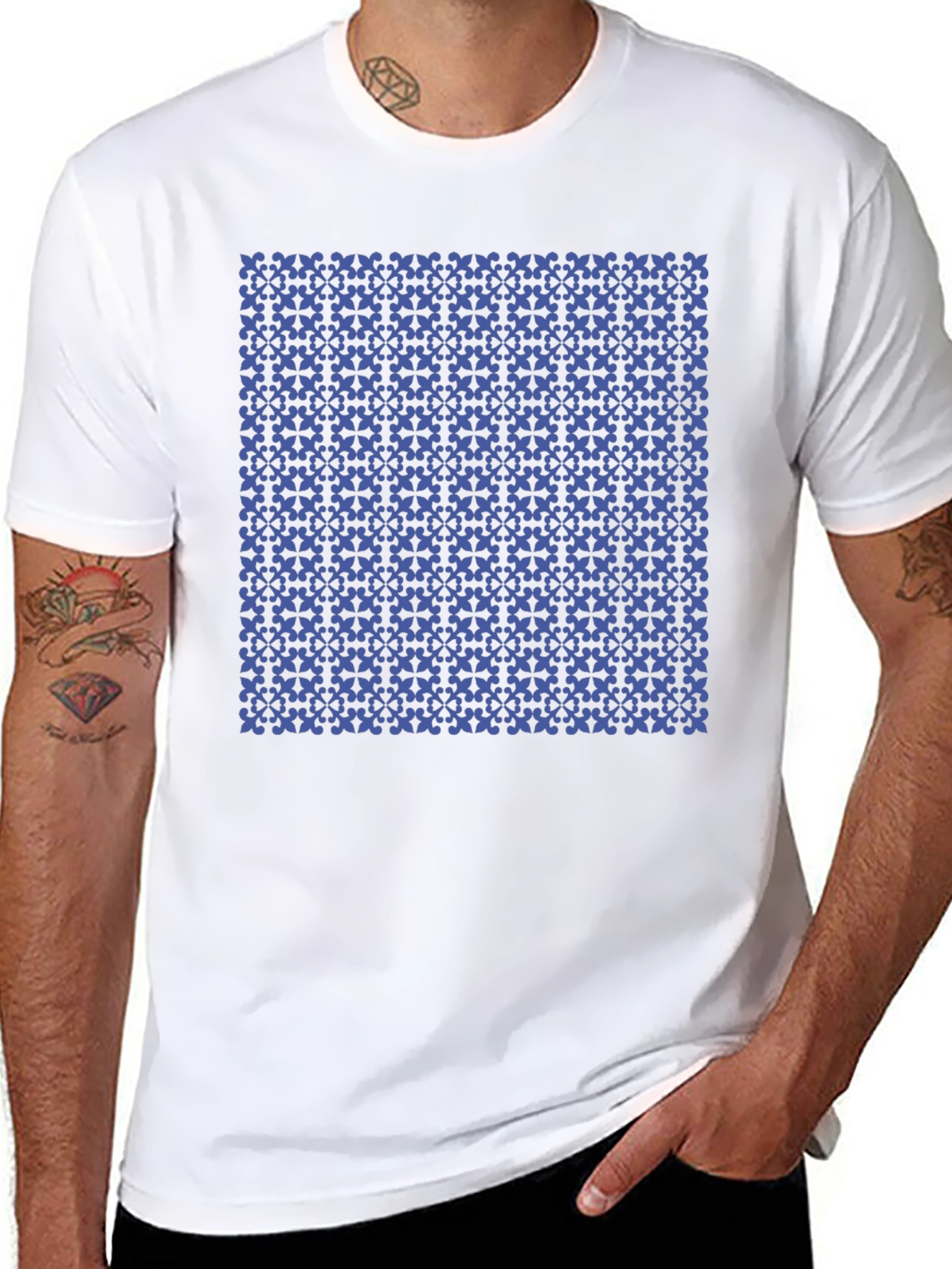 Patterned Black T-Shirt