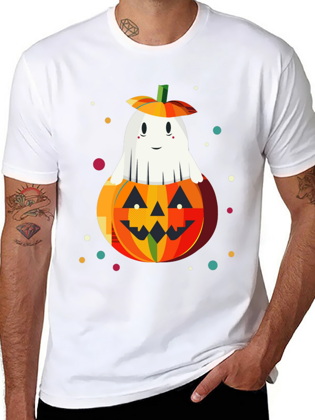 Halloween Ghost in Pumpkin Graphic Tee