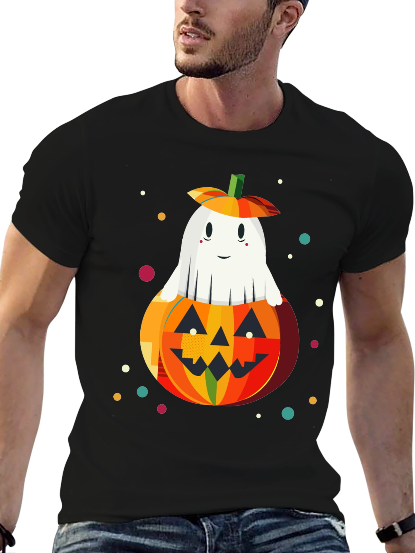 Halloween Ghost in Pumpkin Graphic Tee