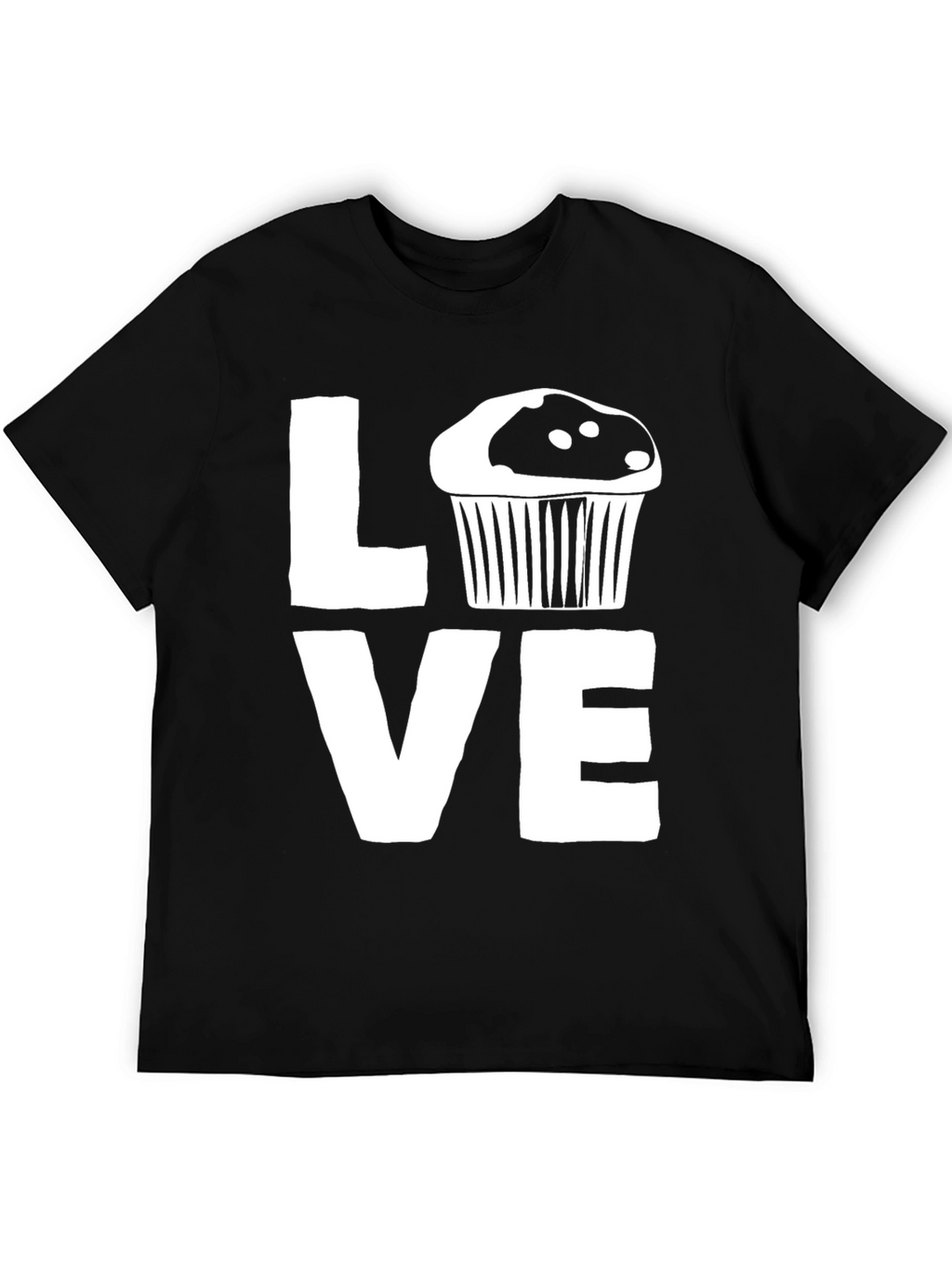 Love Cupcake Graphic Black T-Shirt