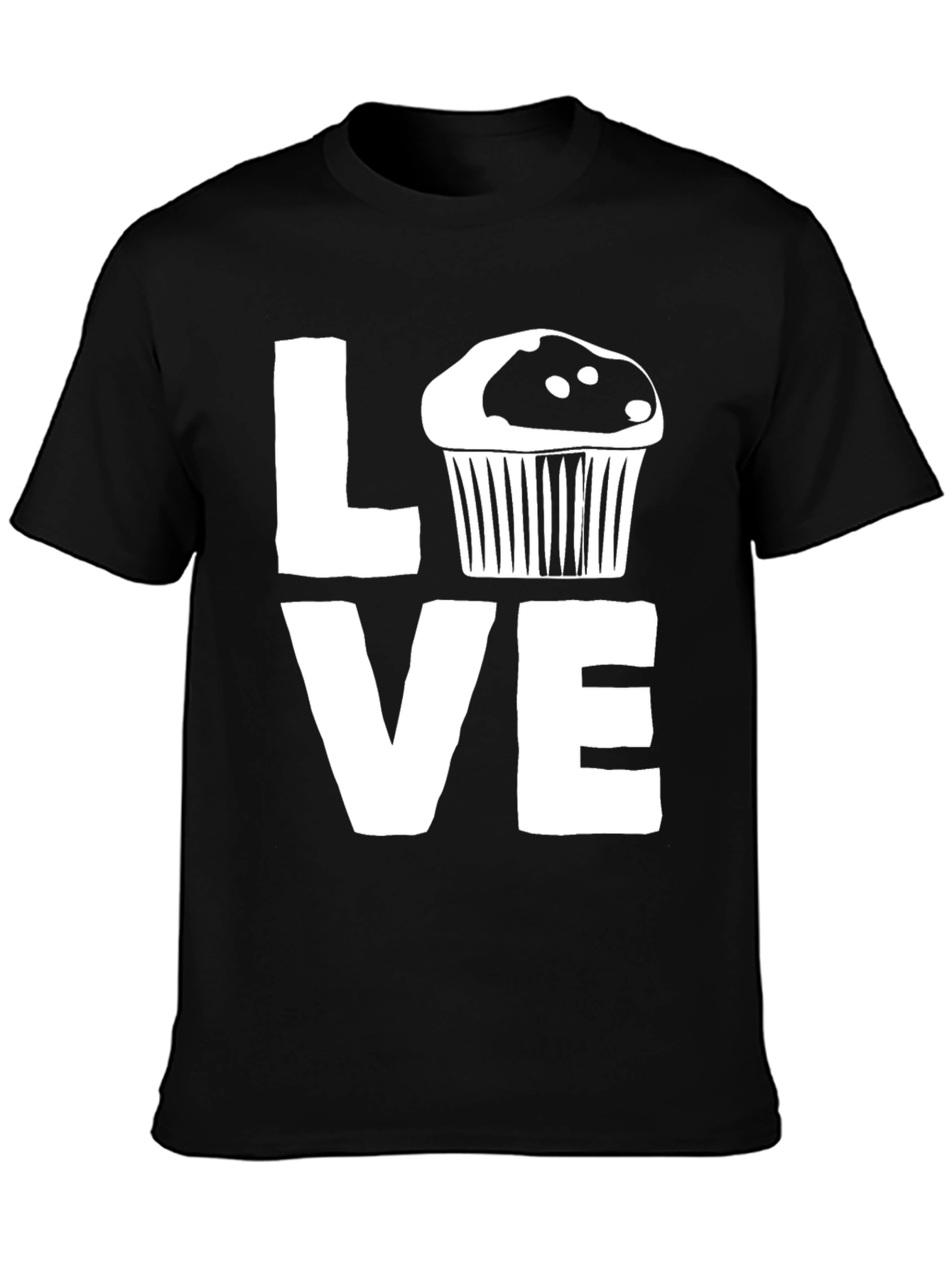 Love Cupcake Graphic Black T-Shirt
