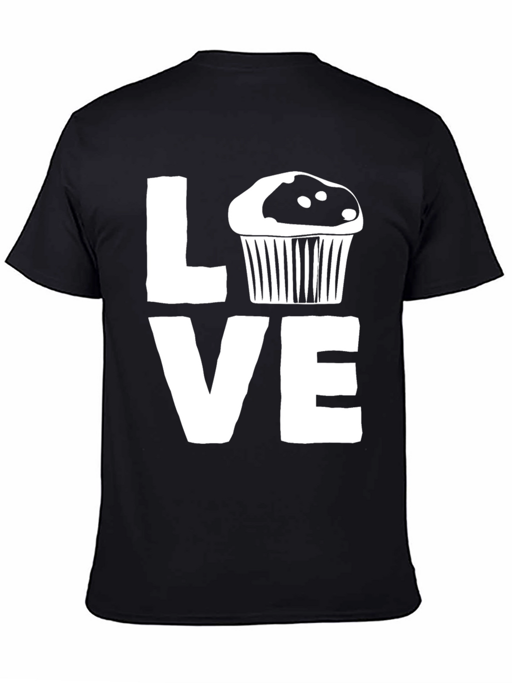 Love Cupcake Graphic Black T-Shirt