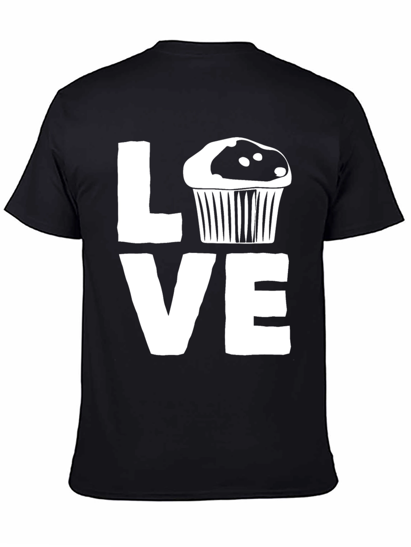 Love Cupcake Graphic Black T-Shirt