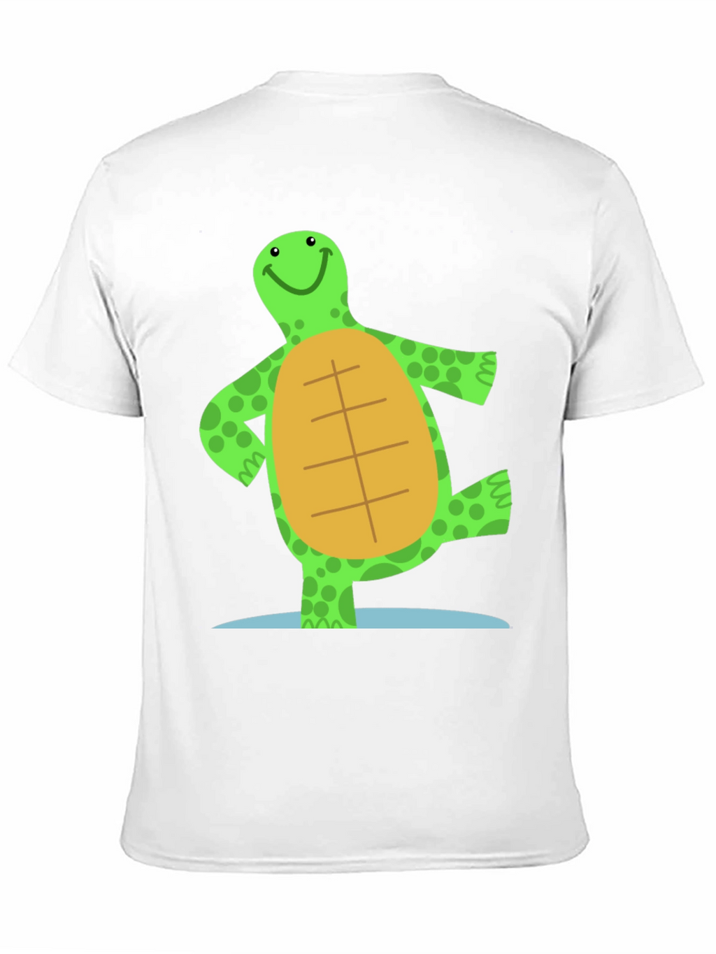 Cheerful Turtle Graphic Tee - Black Cotton Blend