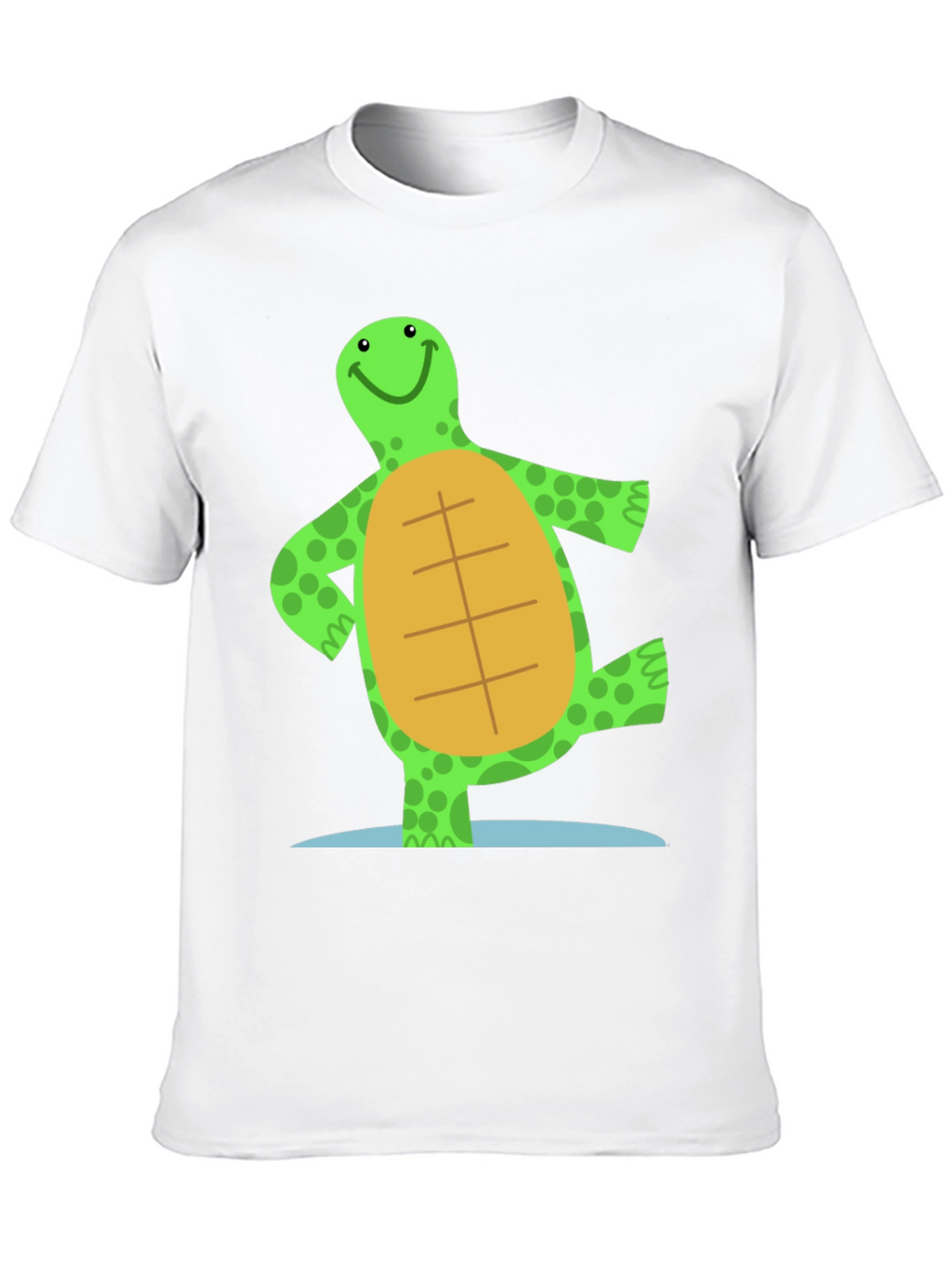 Cheerful Turtle Graphic Tee - Black Cotton Blend