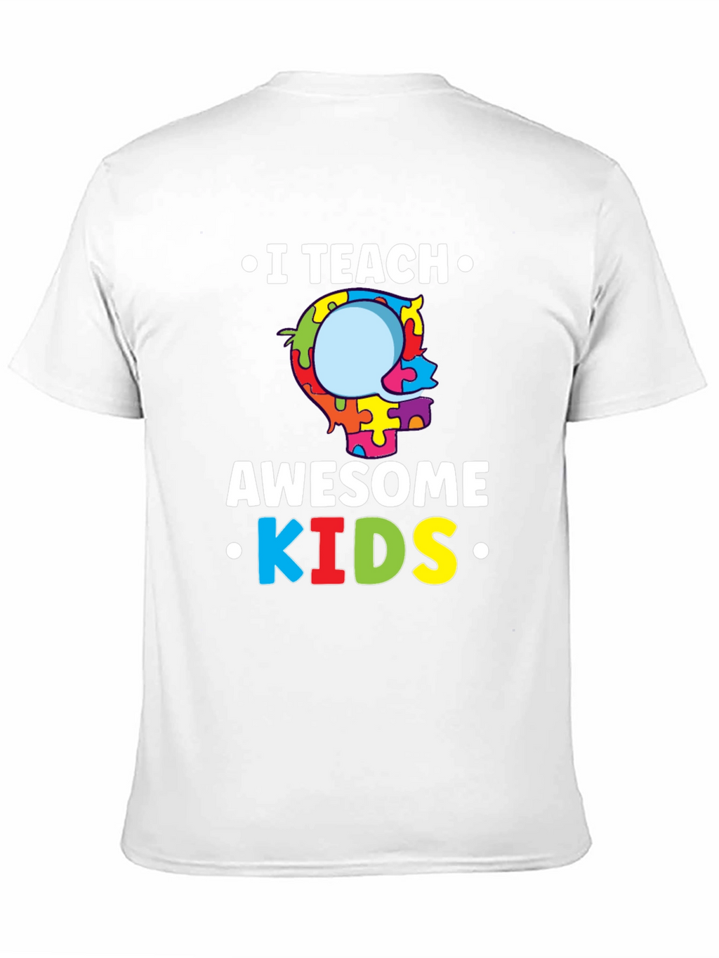 I Teach Awesome Kids Puzzle Piece Autism T-Shirt
