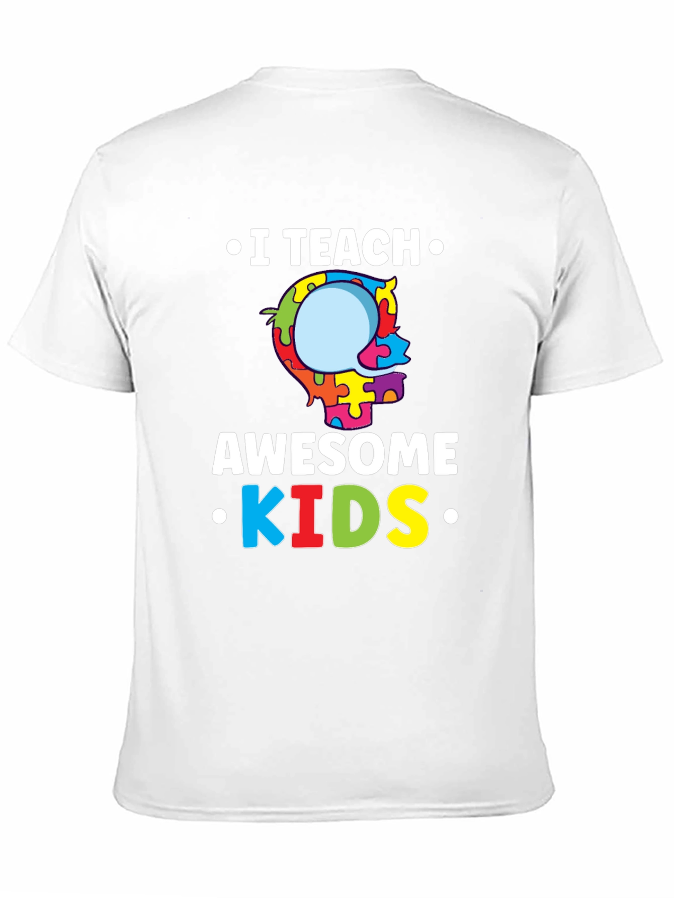 I Teach Awesome Kids Puzzle Piece Autism T-Shirt