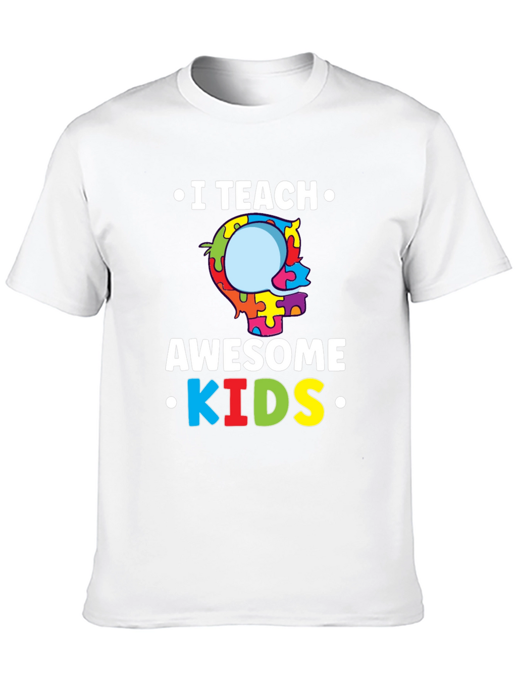 I Teach Awesome Kids Puzzle Piece Autism T-Shirt