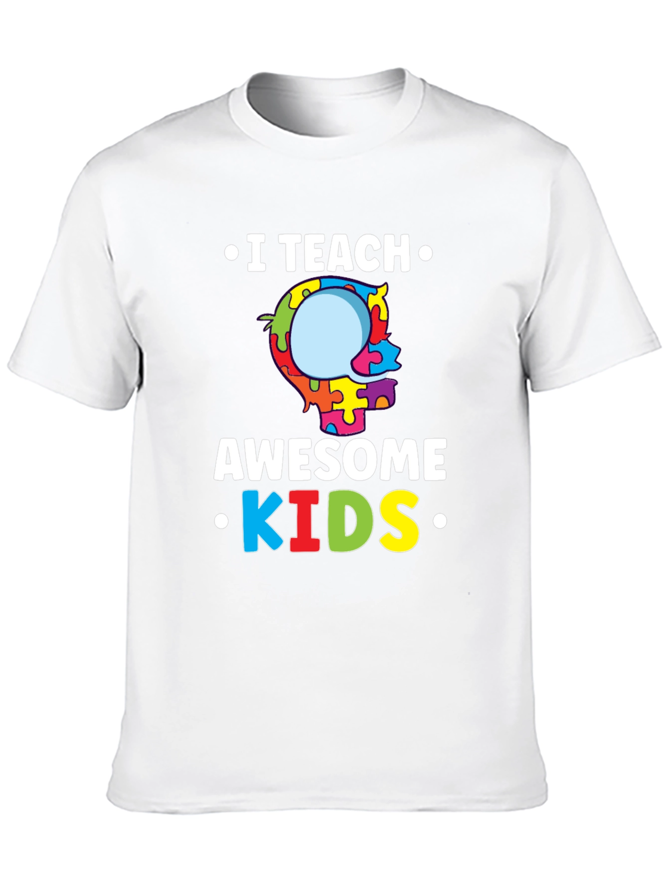 I Teach Awesome Kids Puzzle Piece Autism T-Shirt