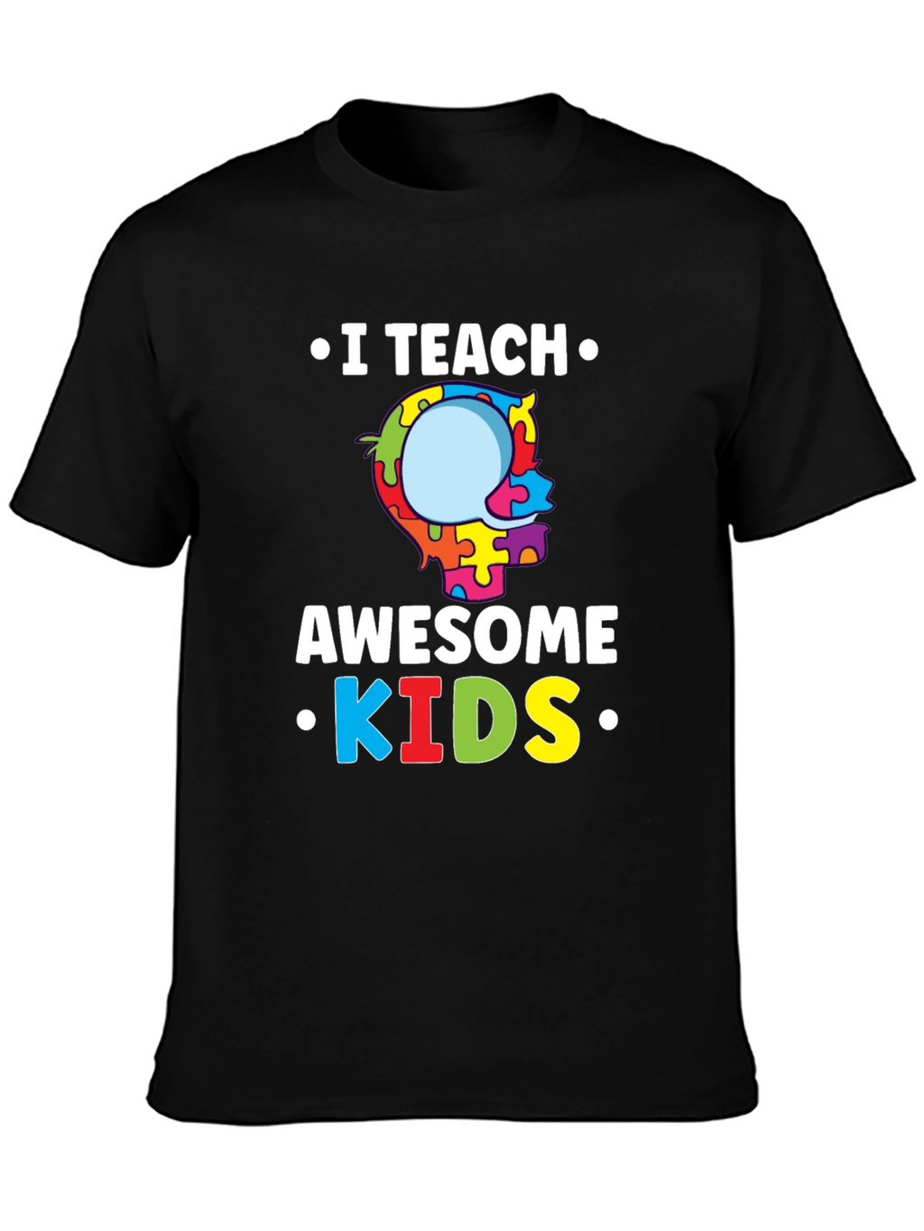 I Teach Awesome Kids Puzzle Piece Autism T-Shirt
