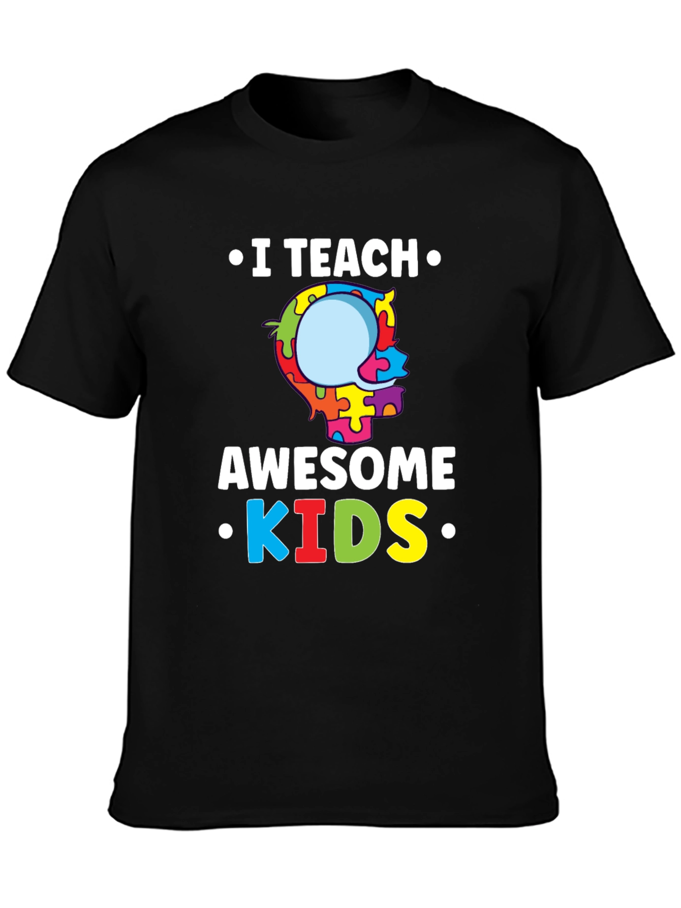 I Teach Awesome Kids Puzzle Piece Autism T-Shirt