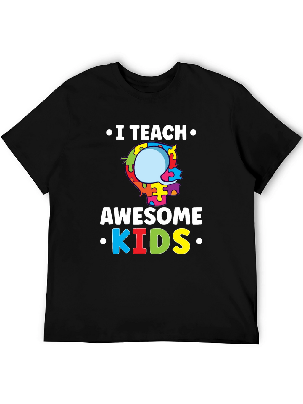 I Teach Awesome Kids Puzzle Piece Autism T-Shirt