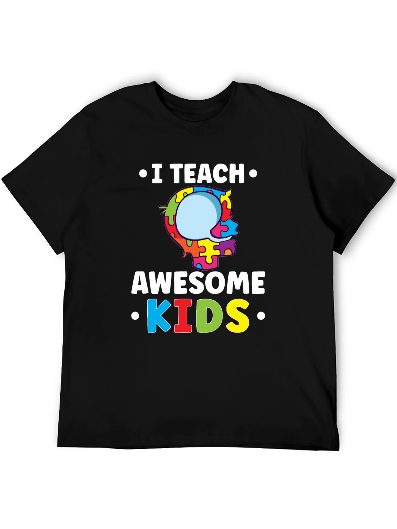 I Teach Awesome Kids Puzzle Piece Autism T-Shirt
