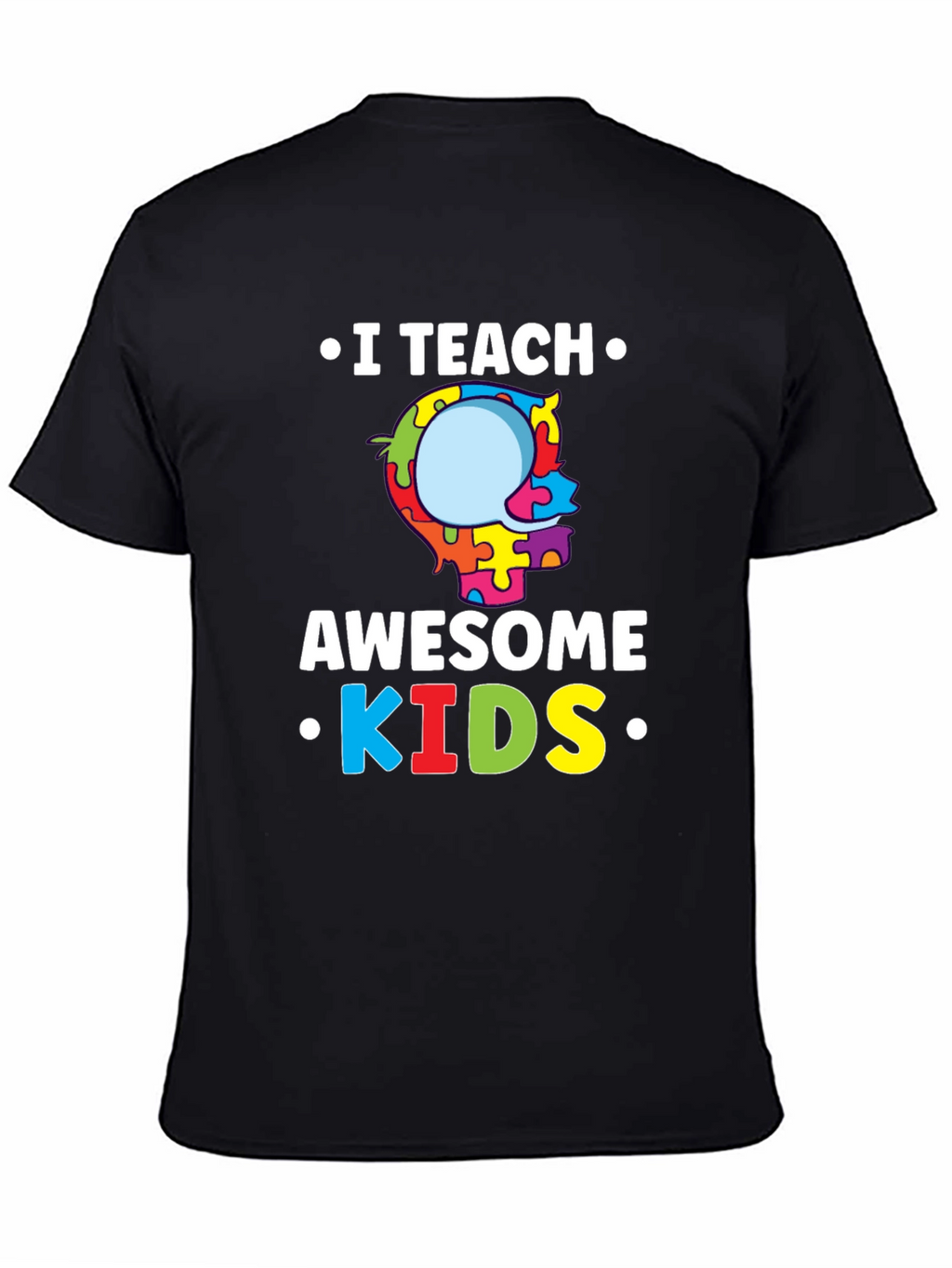 I Teach Awesome Kids Puzzle Piece Autism T-Shirt