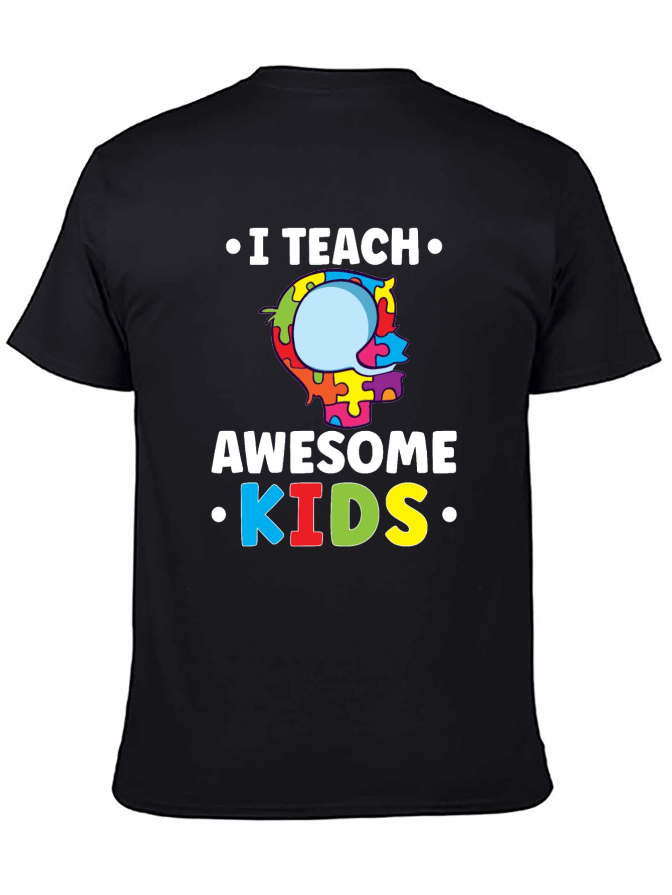 I Teach Awesome Kids Puzzle Piece Autism T-Shirt
