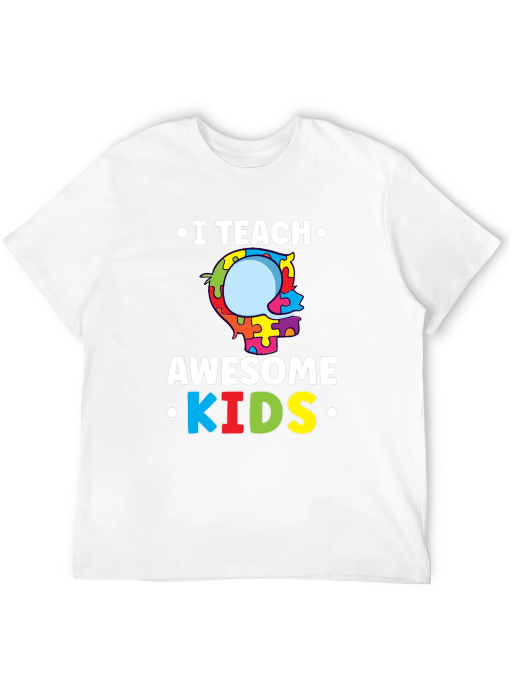 I Teach Awesome Kids Puzzle Piece Autism T-Shirt