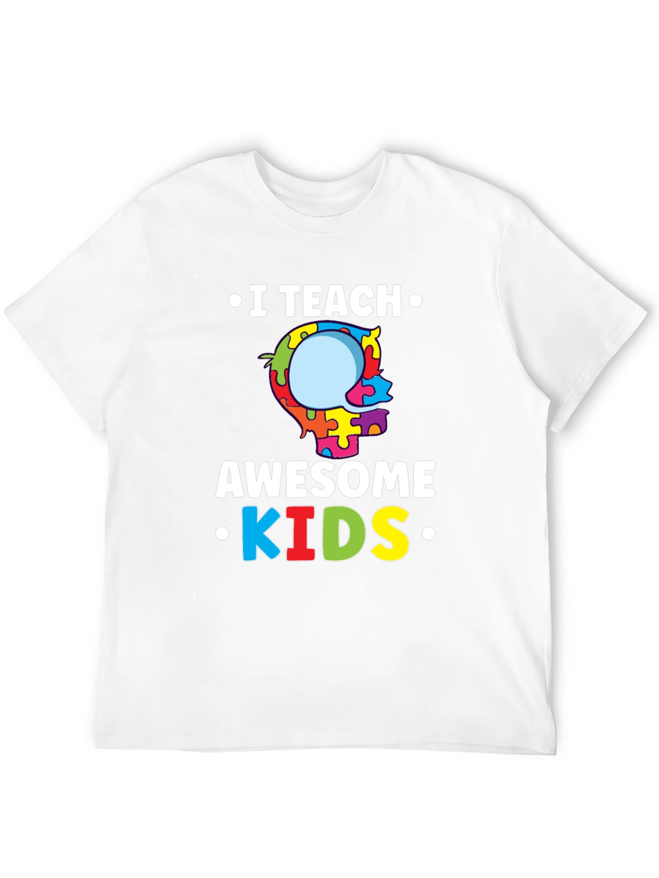 I Teach Awesome Kids Puzzle Piece Autism T-Shirt