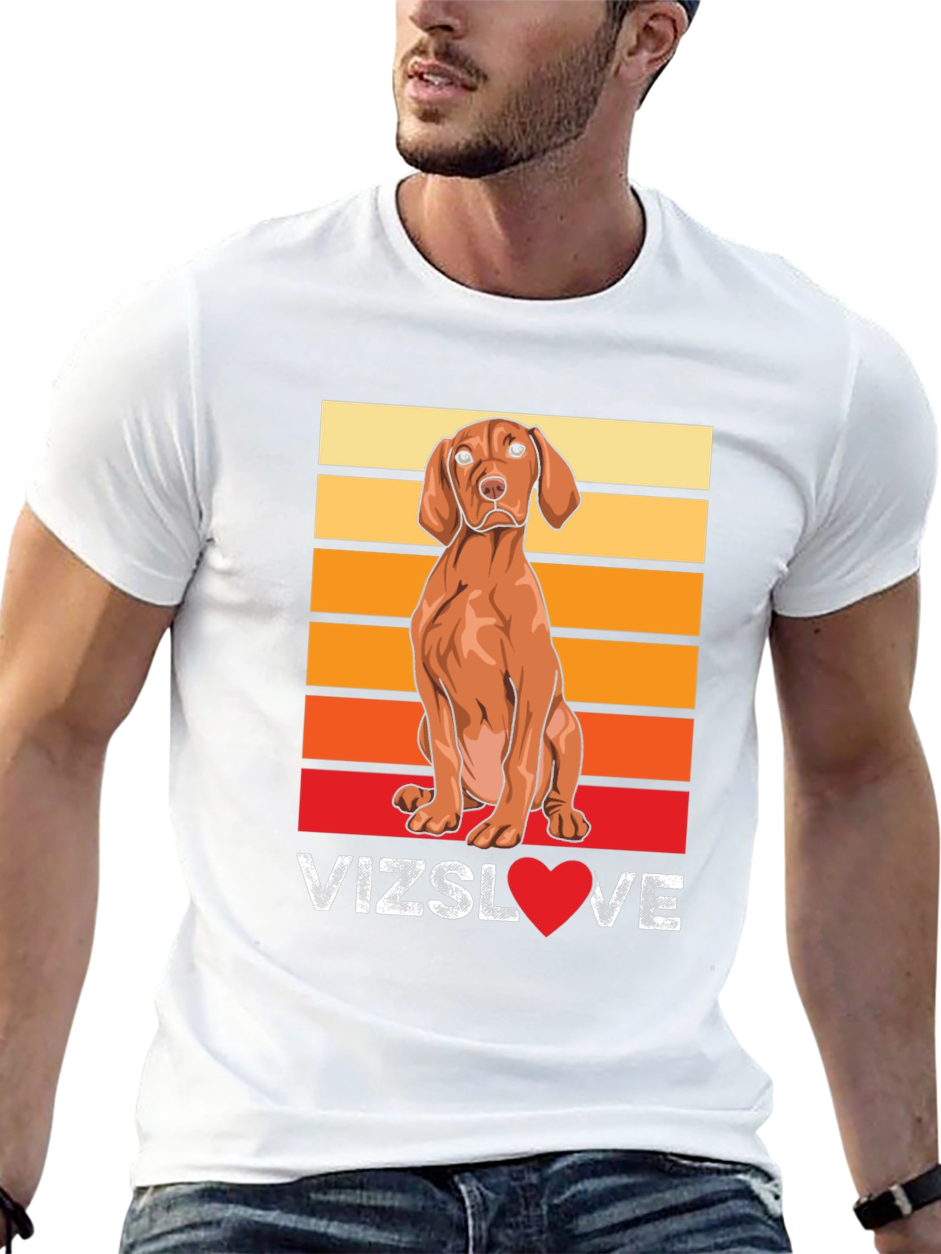 Vizsla Dog Love T-Shirt - Sunset Graphic Tee