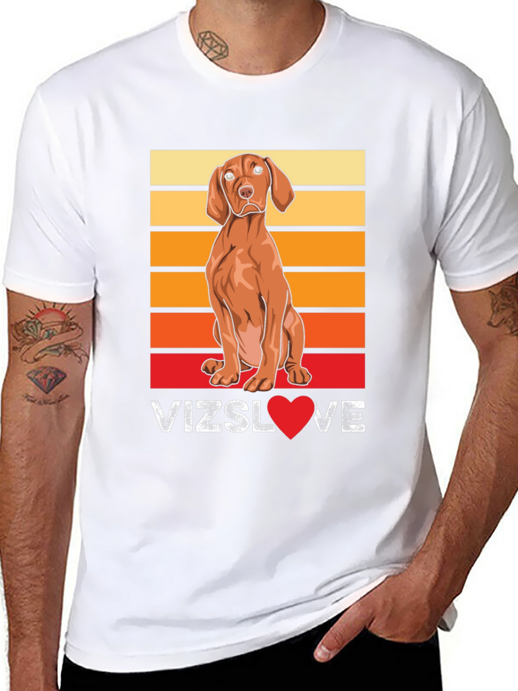 Vizsla Dog Love T-Shirt - Sunset Graphic Tee