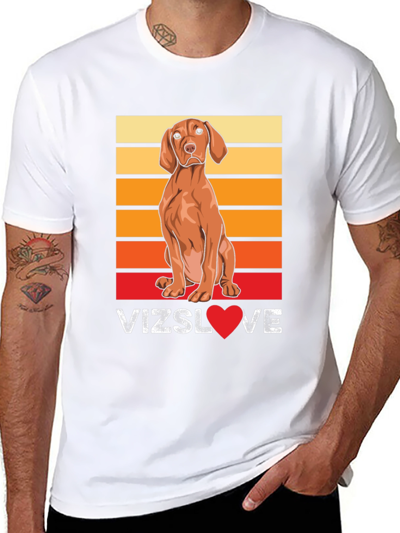 Vizsla Dog Love T-Shirt - Sunset Graphic Tee
